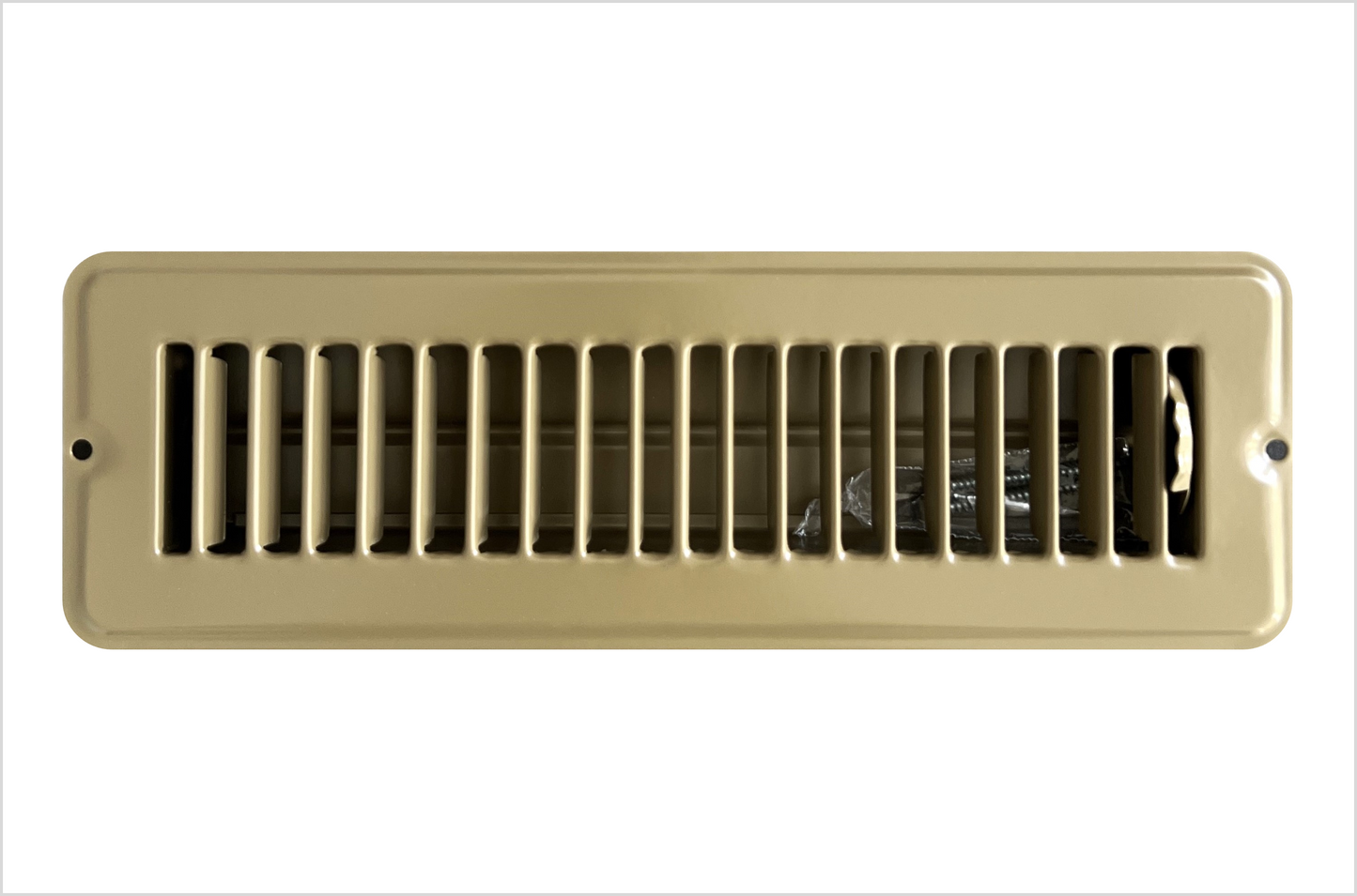 RV and Home Brown Stamped Steel Floor Diffuser/Register with Damper 10" X 2" (Duct Opening Size)