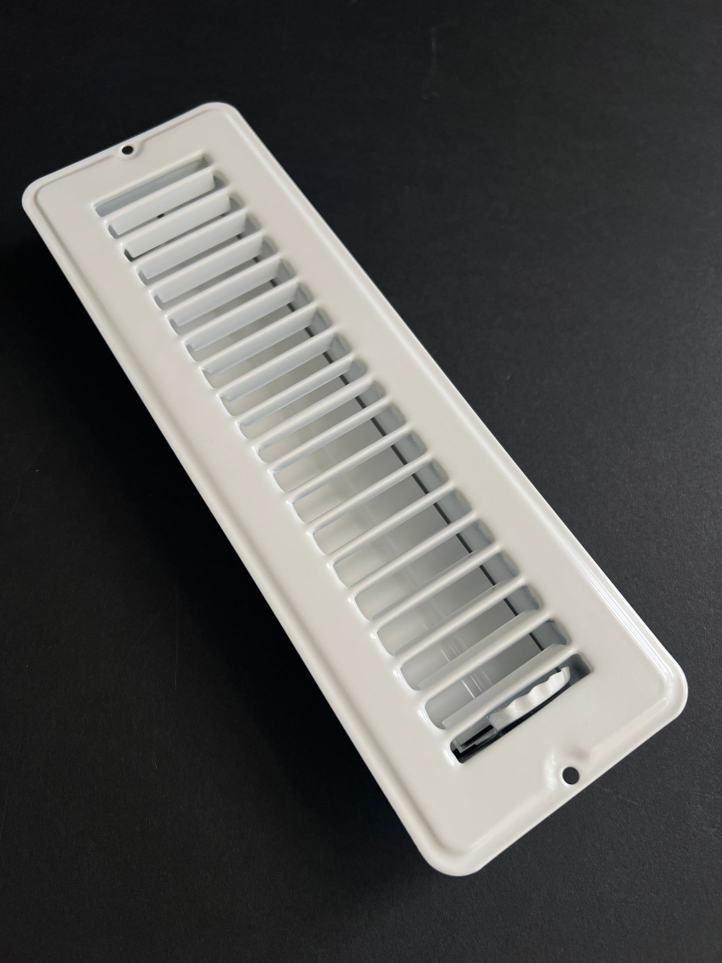 RV and Home White Stamped Steel Floor Diffuser/Register with Damper 10" X 2" (Duct Opening Size)