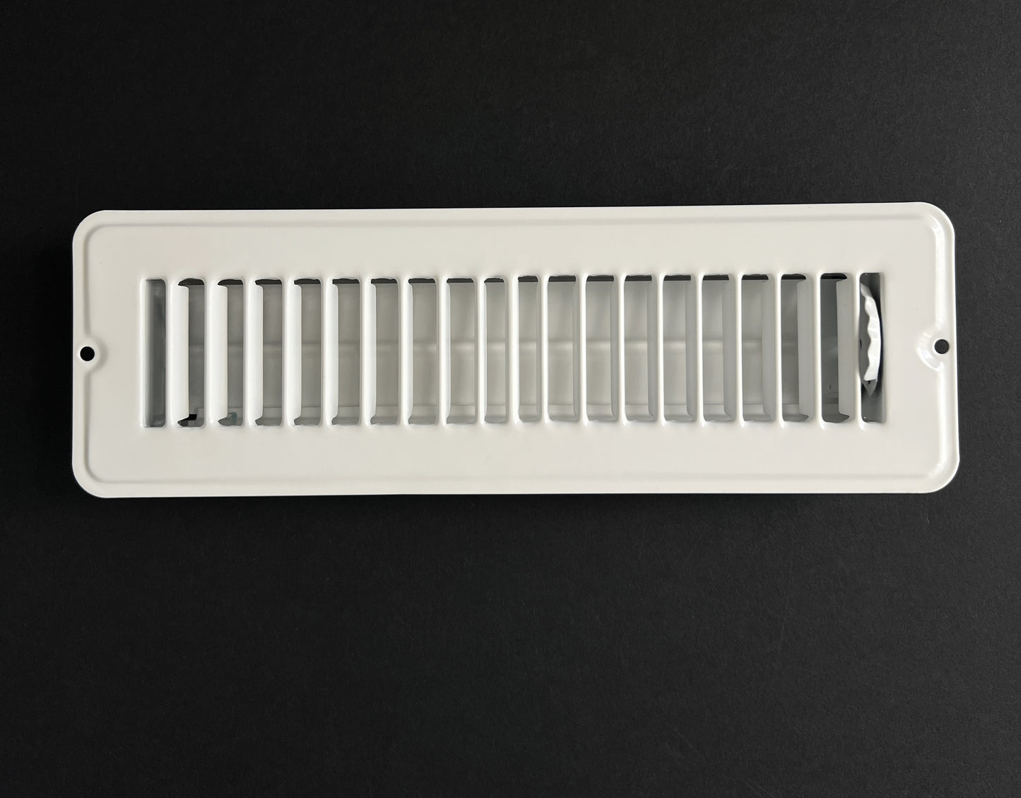 RV and Home White Stamped Steel Floor Diffuser/Register with Damper 10" X 2" (Duct Opening Size)