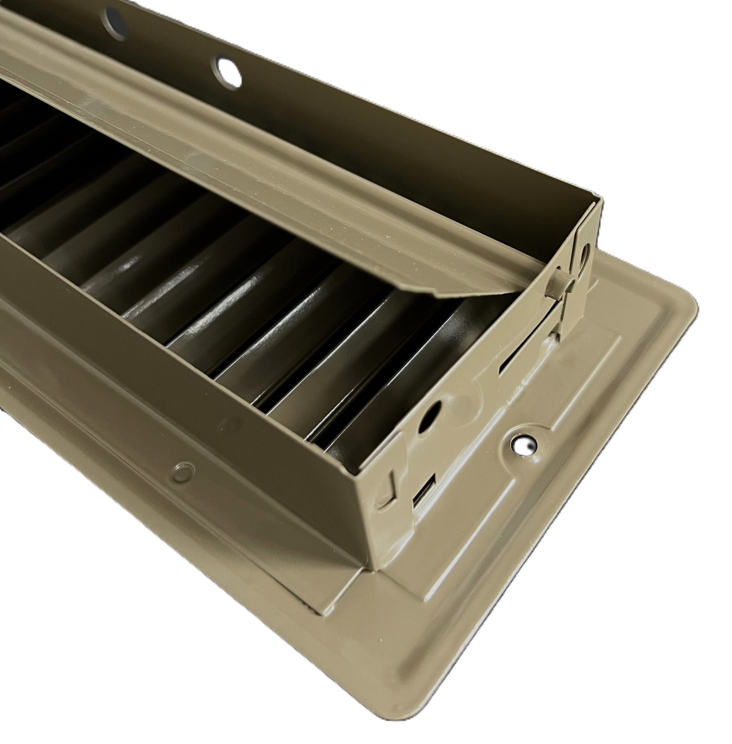 RV and Home Brown Stamped Steel Floor Diffuser/Register with Damper 12" X 2" (Duct Opening Size) Outside Dimension 13.5"x 3.75"