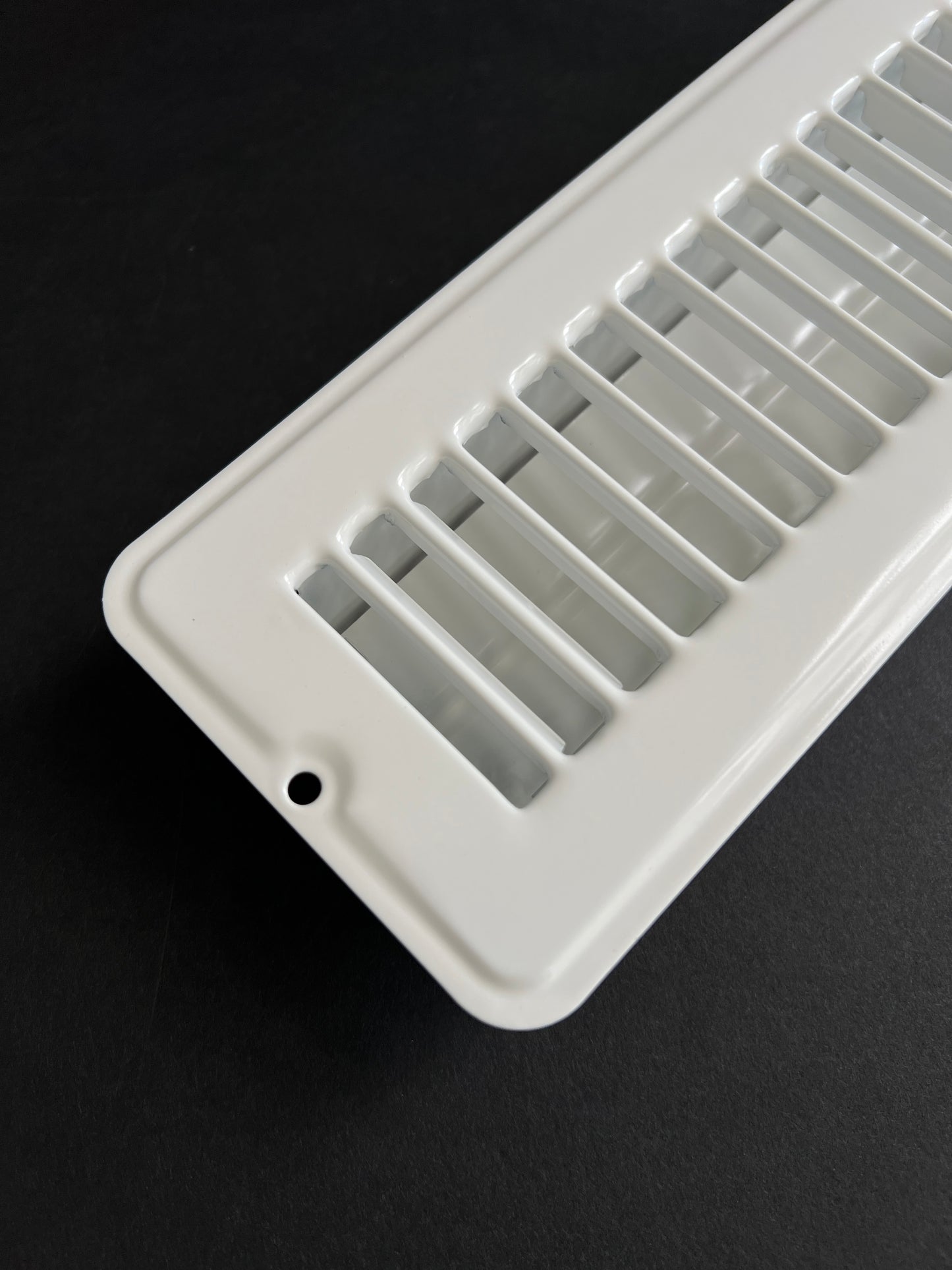 RV and Home White Stamped Steel Floor Diffuser/Register with Damper 10" X 2" (Duct Opening Size)