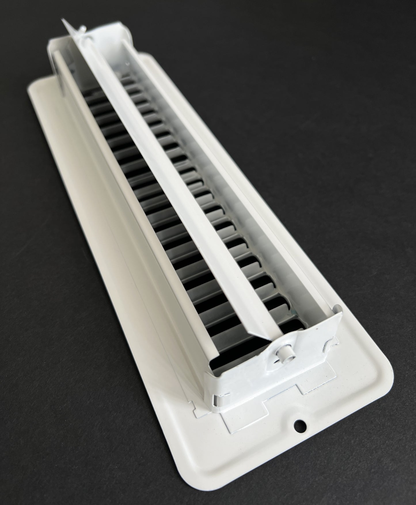 RV and Home White Stamped Steel Floor Diffuser/Register with Damper 12" X 2" (Duct Opening Size) Outside Dimension 13.5"x 3.75"