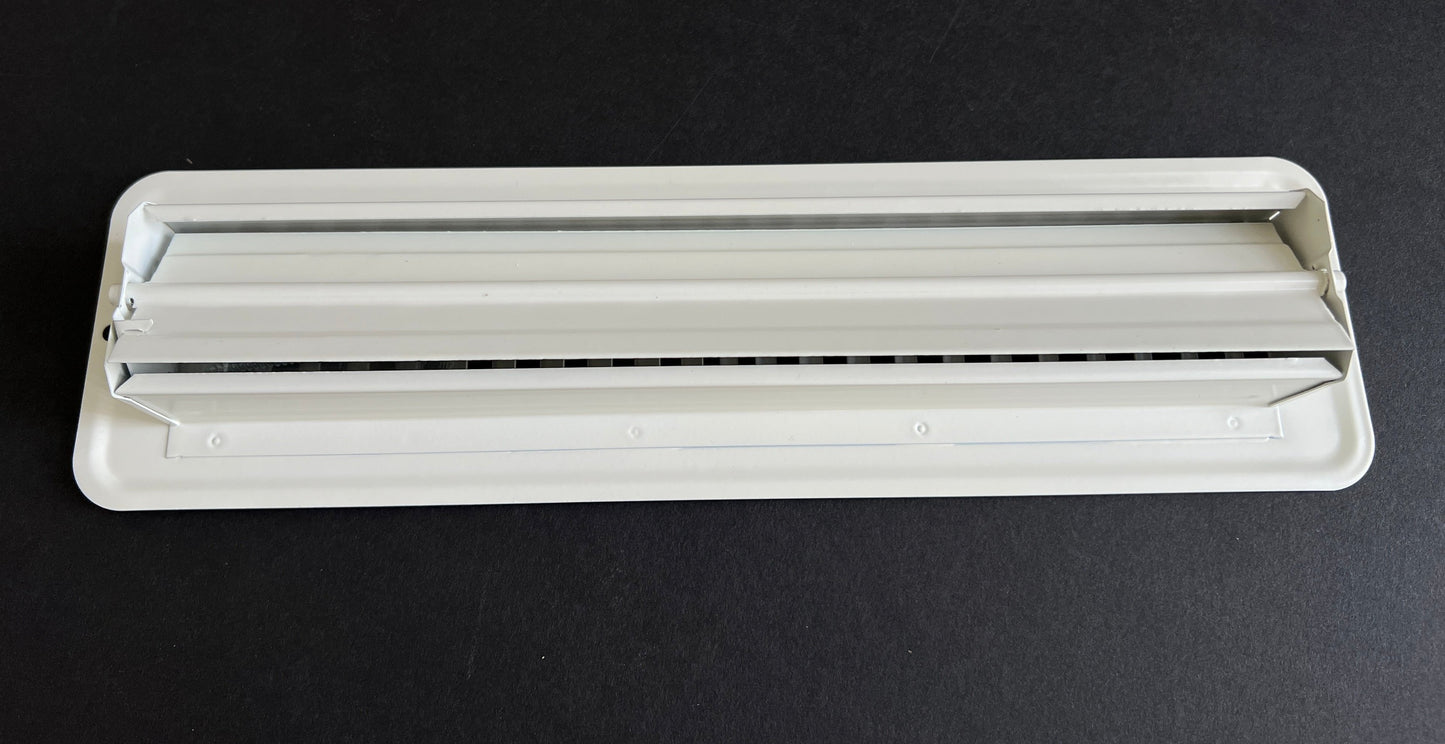 RV and Home White Stamped Steel Floor Diffuser/Register with Damper 12" X 2" (Duct Opening Size) Outside Dimension 13.5"x 3.75"
