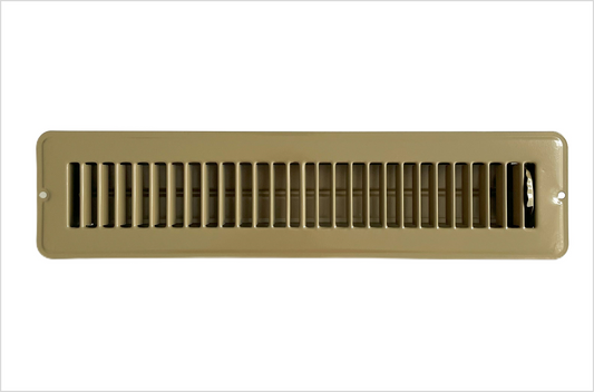 RV and Home Brown Stamped Steel Floor Diffuser/Register with Damper 14" X 2" (Duct Opening Size) Outside Dimension 15.5"x 3.75"