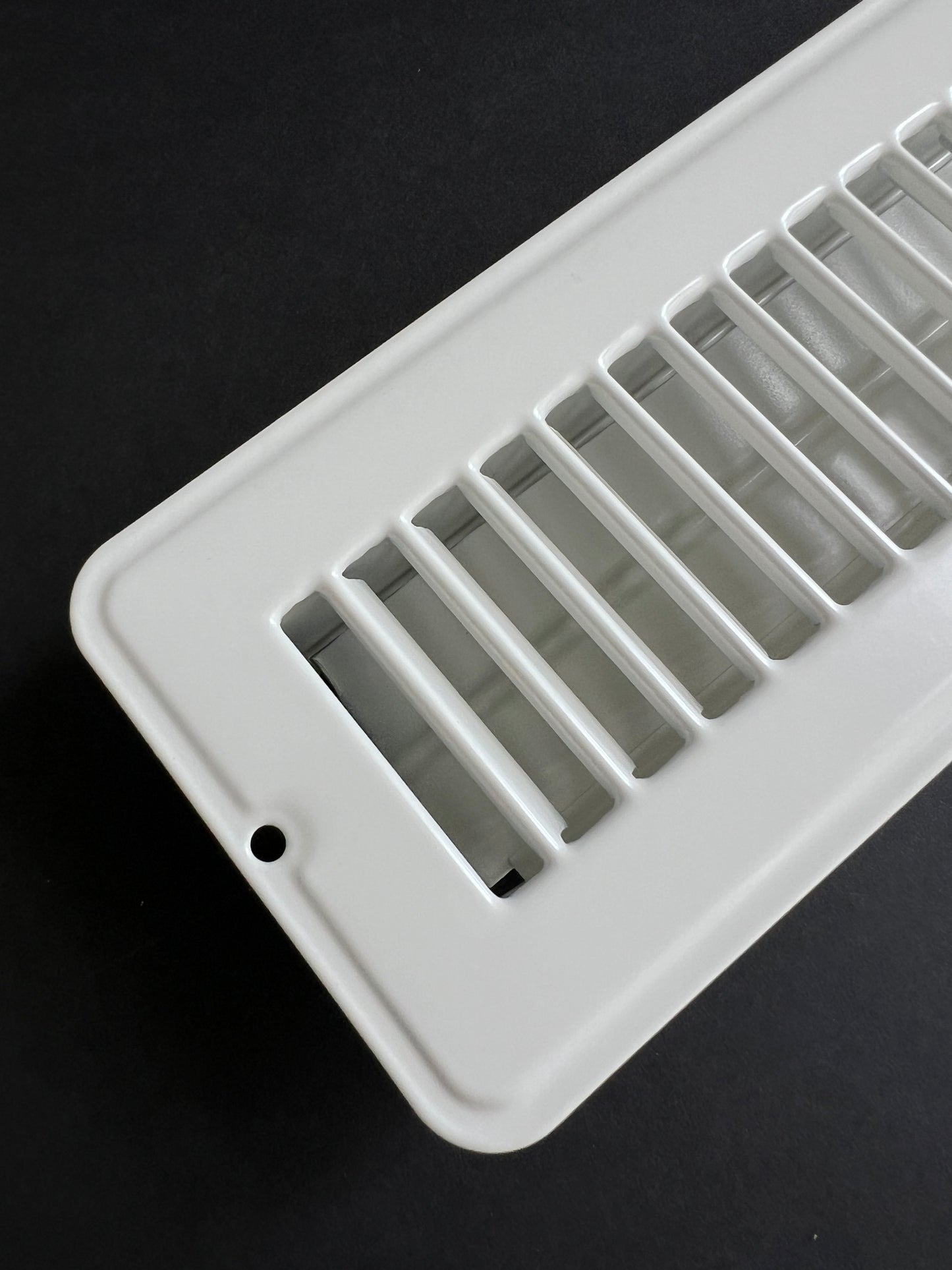 RV and Home White Stamped Steel Floor Diffuser/Register with damper 14" X 2" (duct opening size) Outside dimension 15.5"x 3.75"