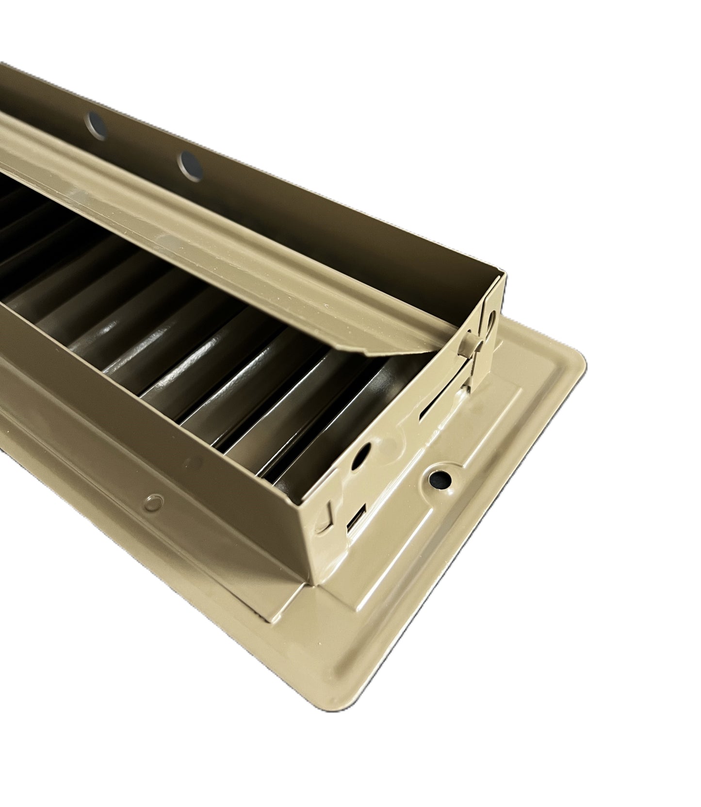 RV and Home Brown Stamped Steel Floor Diffuser/Register with Damper 10" X 3" (Duct Opening Size) Outside Dimension 11.5"x 4.5"