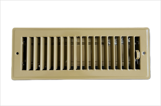 RV and Home Brown Stamped Steel Floor Diffuser/Register with Damper 10" X 3" (Duct Opening Size) Outside Dimension 11.5"x 4.5"
