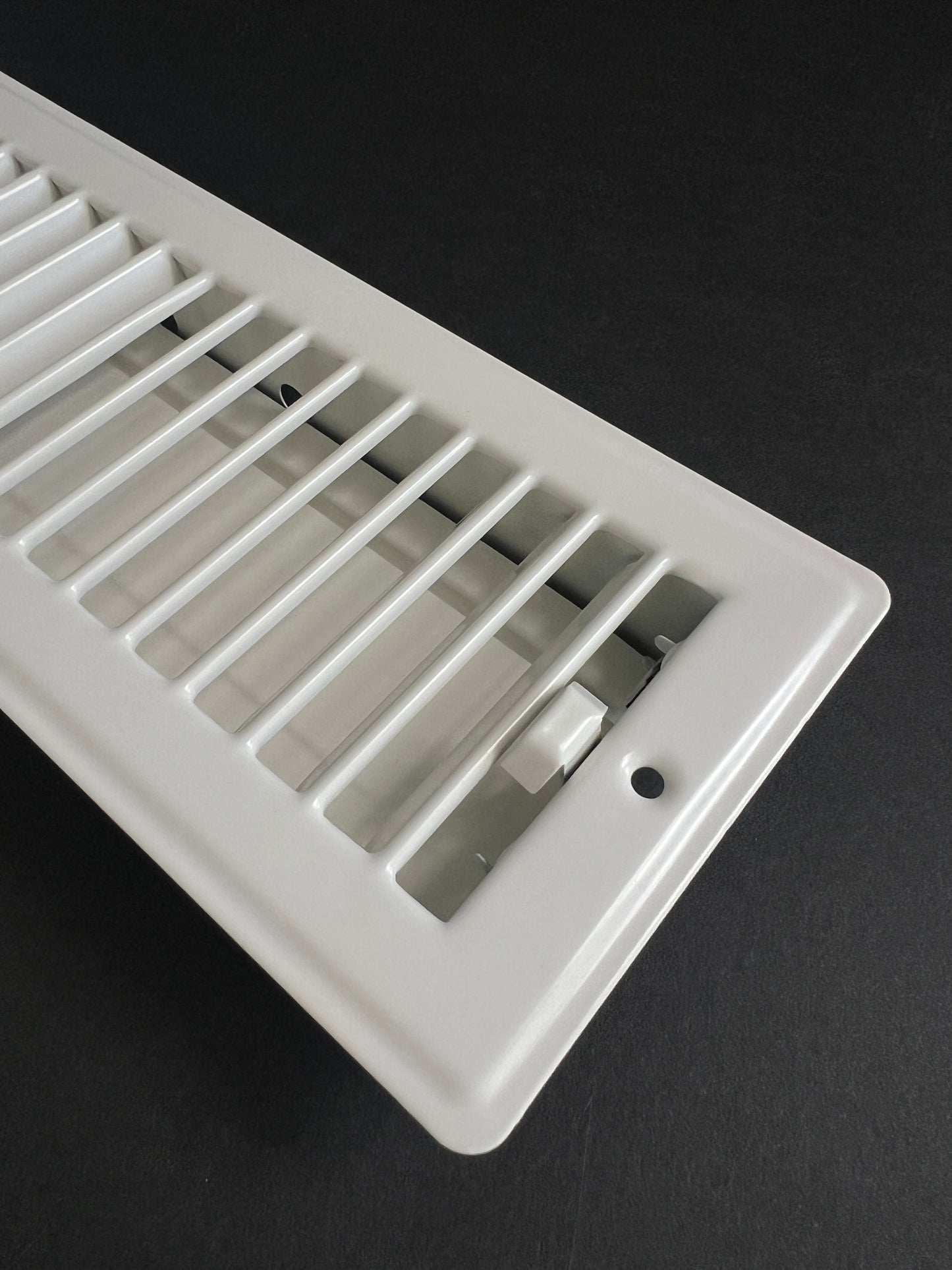 RV and Home White Stamped Steel Floor Diffuser/Register with Damper 10" X 3" (Duct Opening Size) Outside Dimension 11.5"x 4.5"