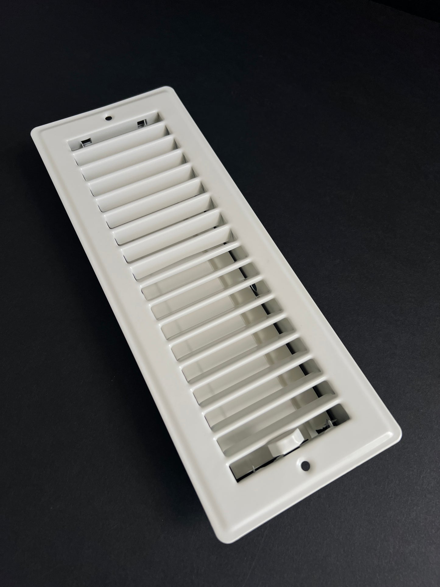 RV and Home White Stamped Steel Floor Diffuser/Register with Damper 10" X 3" (Duct Opening Size) Outside Dimension 11.5"x 4.5"