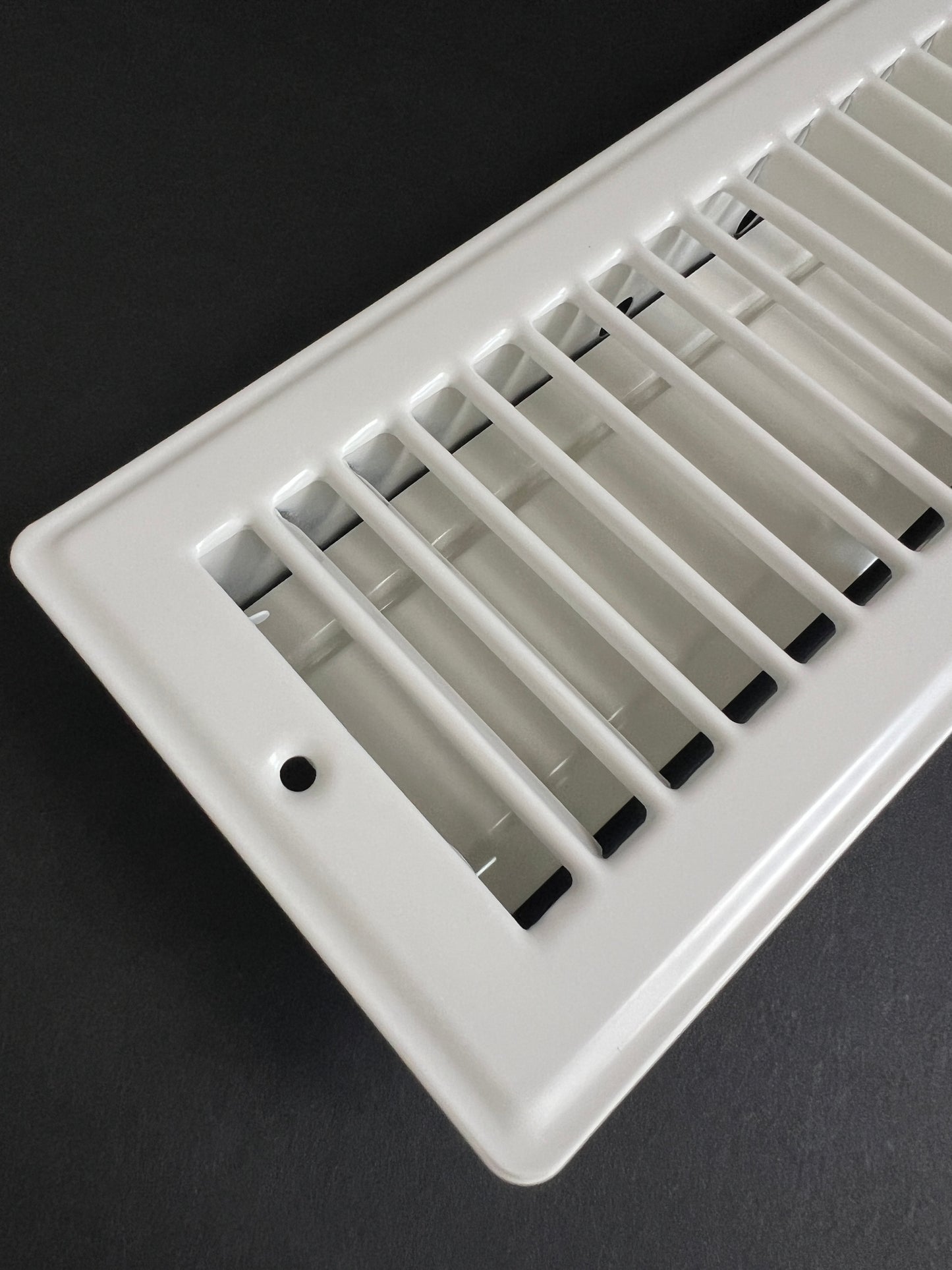 RV and Home White Stamped Steel Floor Diffuser/Register with Damper 10" X 3" (Duct Opening Size) Outside Dimension 11.5"x 4.5"