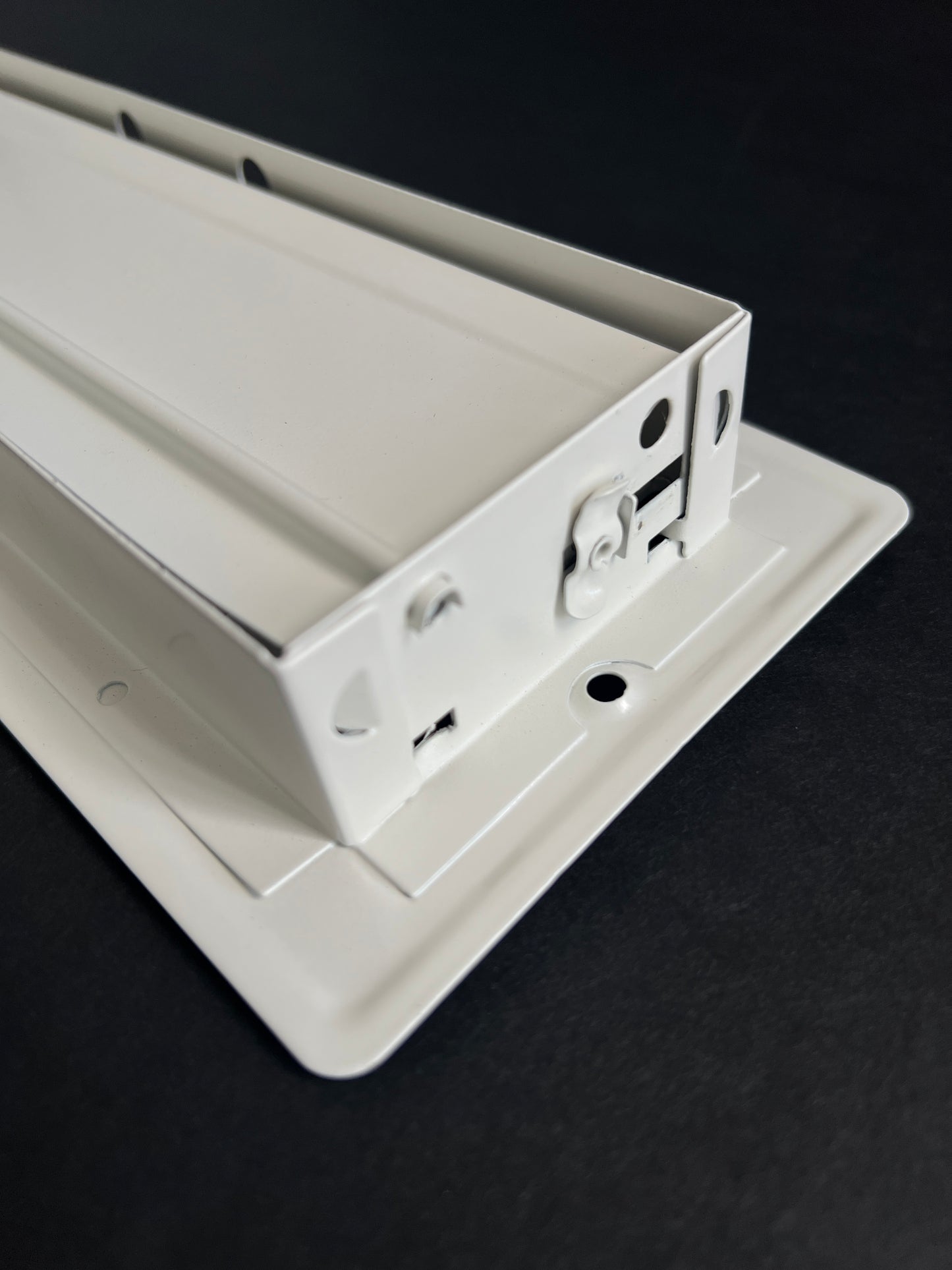 RV and Home White Stamped Steel Floor Diffuser/Register with Damper 10" X 3" (Duct Opening Size) Outside Dimension 11.5"x 4.5"