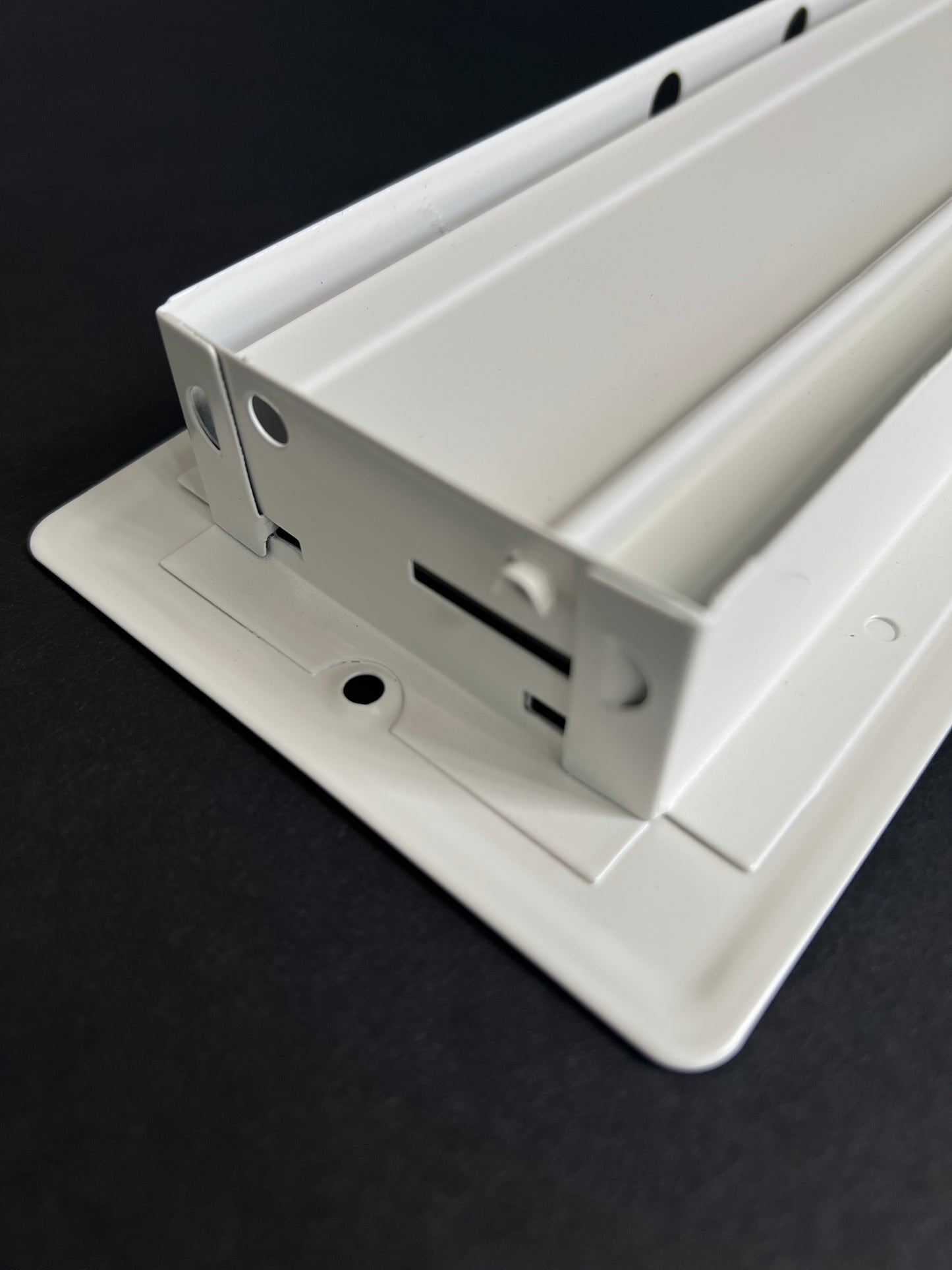 RV and Home White Stamped Steel Floor Diffuser/Register with Damper 10" X 3" (Duct Opening Size) Outside Dimension 11.5"x 4.5"