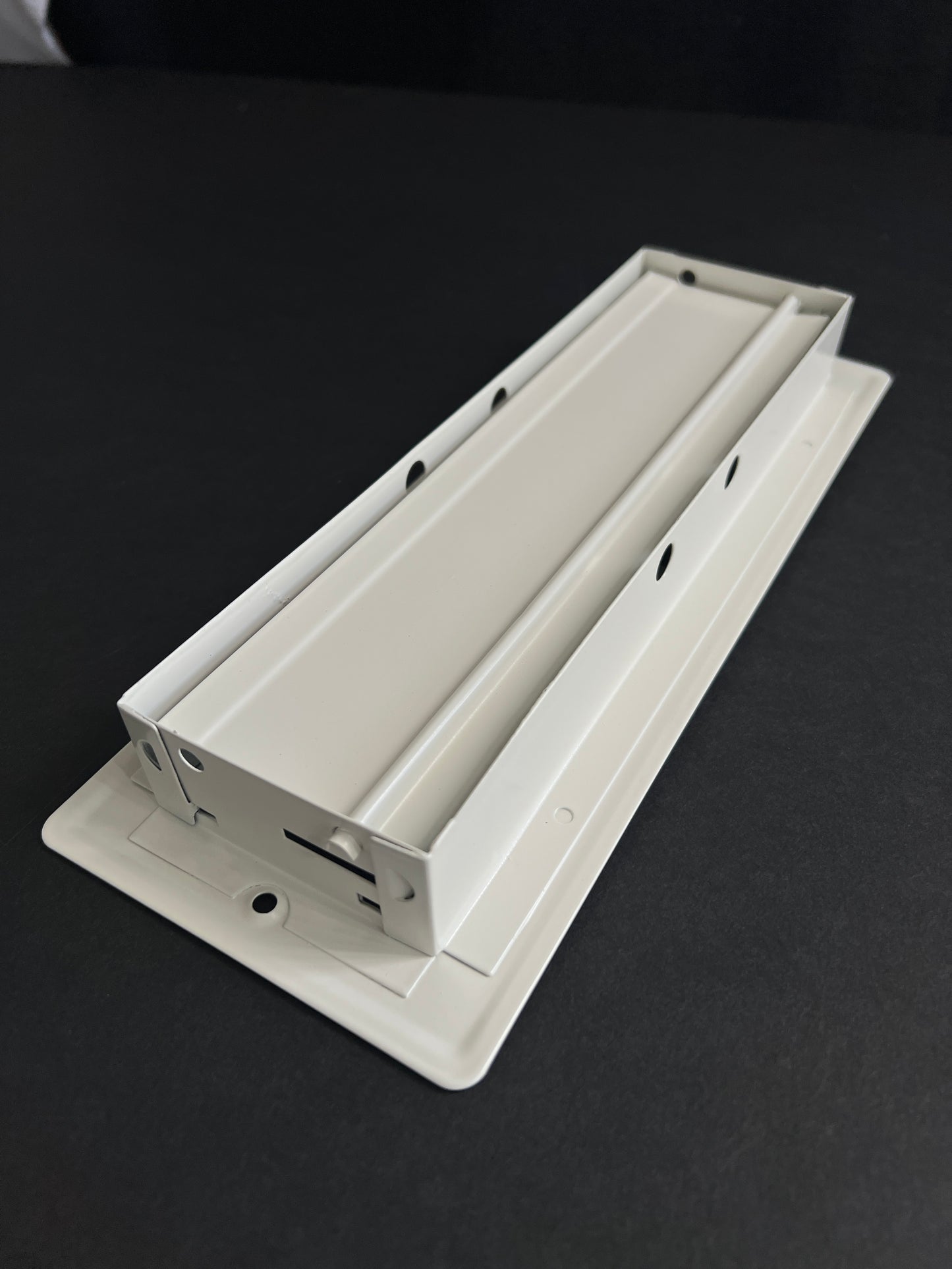 RV and Home White Stamped Steel Floor Diffuser/Register with Damper 10" X 3" (Duct Opening Size) Outside Dimension 11.5"x 4.5"