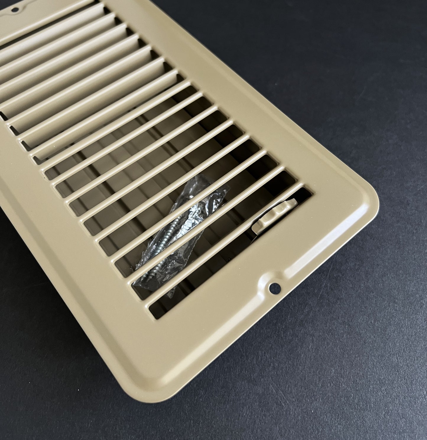 RV and Home Brown Stamped Steel Floor Diffuser/Register with Damper 8" X 4" (Duct Opening Size) Outside Dimension 9.6"x 5.6"