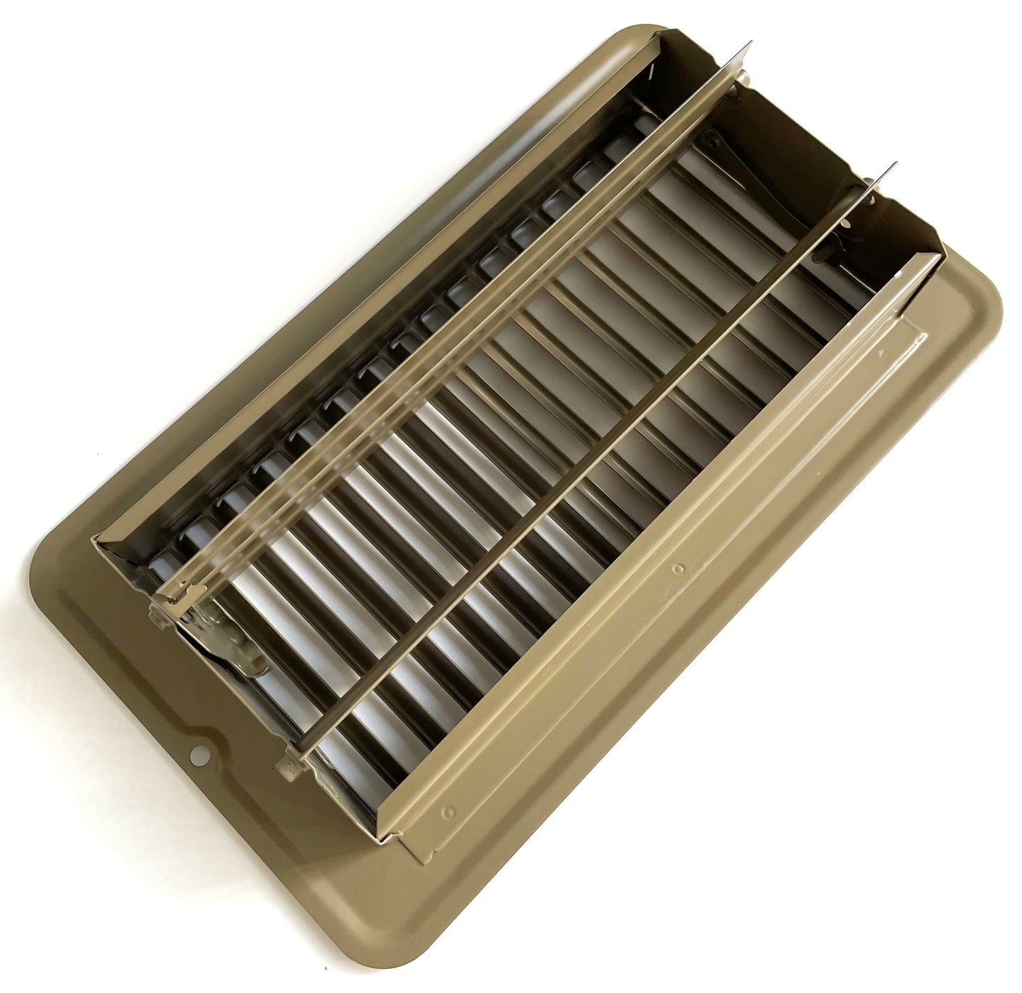 RV and Home Brown Stamped Steel Floor Diffuser/Register with Damper 8" X 4" (Duct Opening Size) Outside Dimension 9.6"x 5.6"