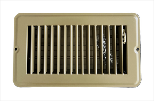 RV and Home Brown Stamped Steel Floor Diffuser/Register with Damper 8" X 4" (Duct Opening Size) Outside Dimension 9.6"x 5.6"