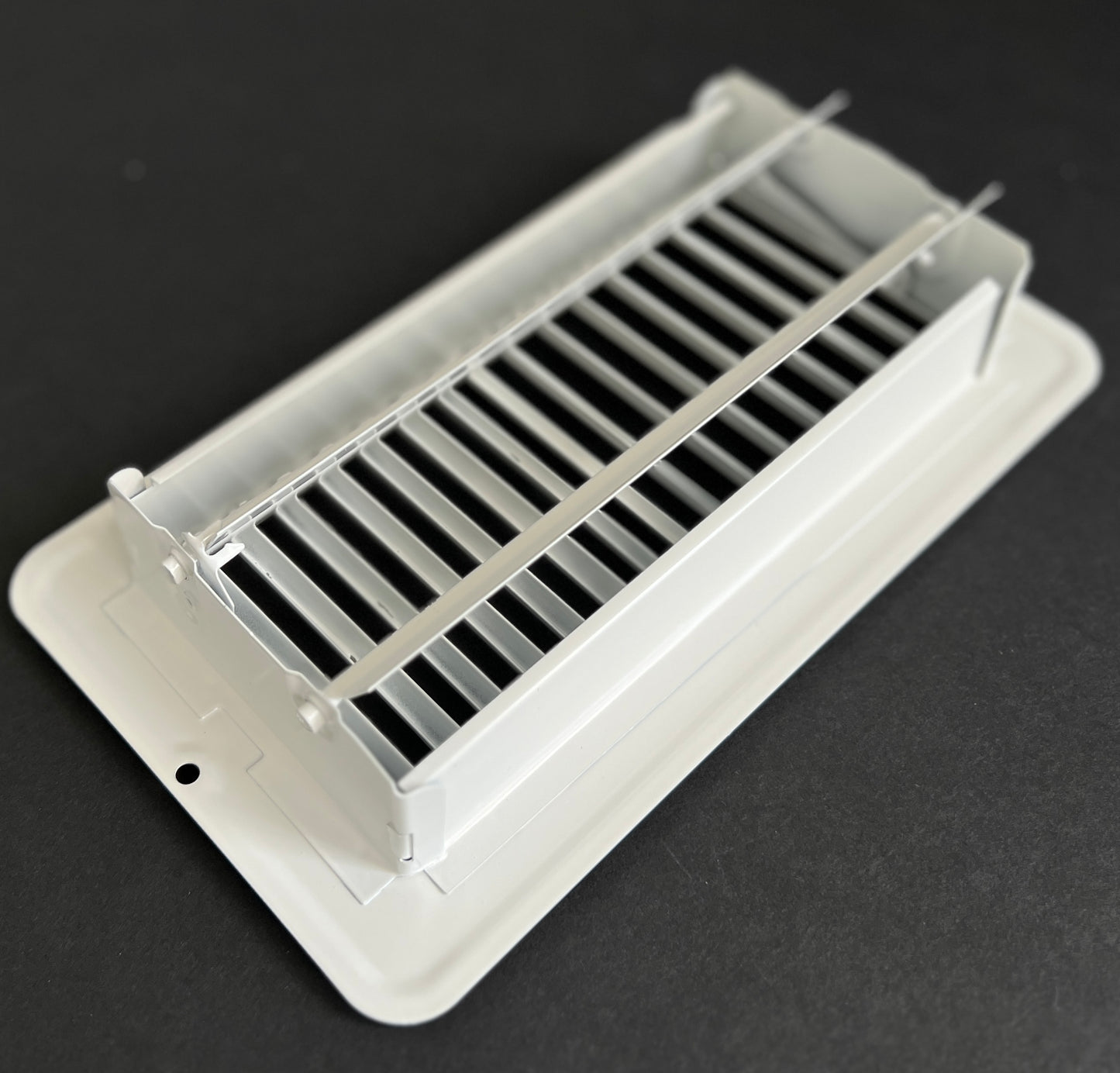 RV and Home White Stamped Steel Floor Diffuser/Register with Damper 8" X 4" (Duct Opening Size) Outside Dimension 9.6"x 5.6"