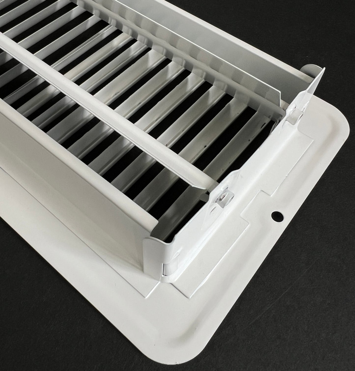 RV and Home White Stamped Steel Floor Diffuser/Register with Damper 8" X 4" (Duct Opening Size) Outside Dimension 9.6"x 5.6"