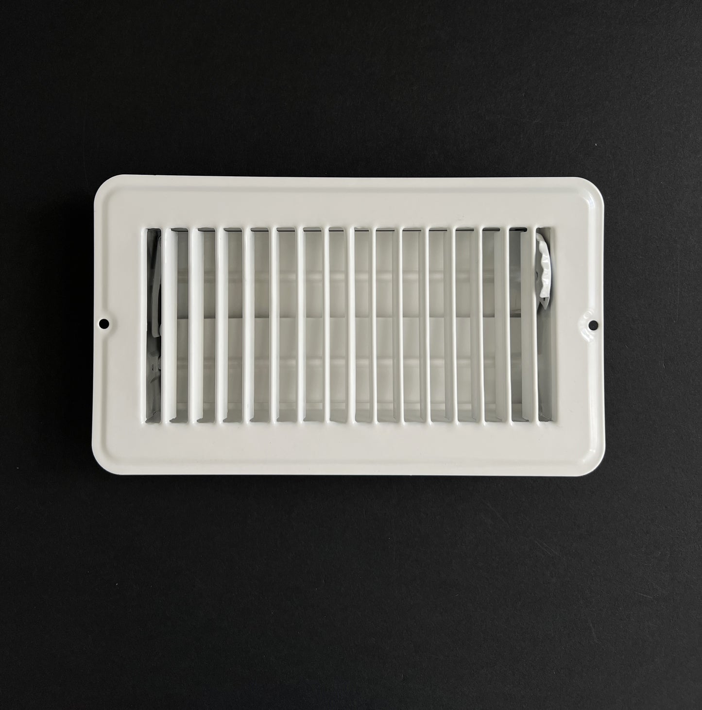 RV and Home White Stamped Steel Floor Diffuser/Register with Damper 8" X 4" (Duct Opening Size) Outside Dimension 9.6"x 5.6"