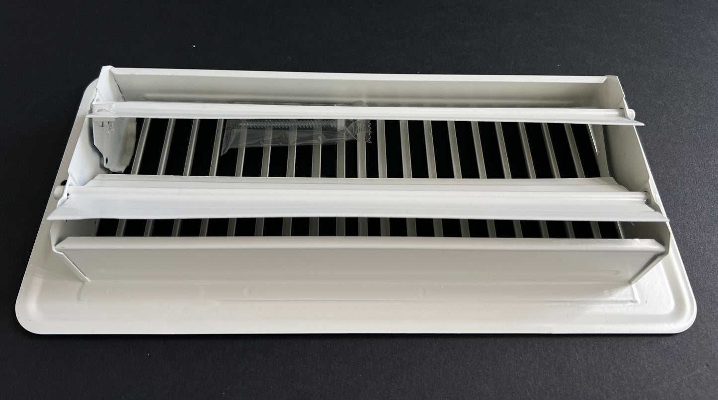 RV and Home White Stamped Steel Floor Diffuser/Register with Damper 10" X 4" (Duct Opening Size) Outside Dimension 11.5"x 5.5"