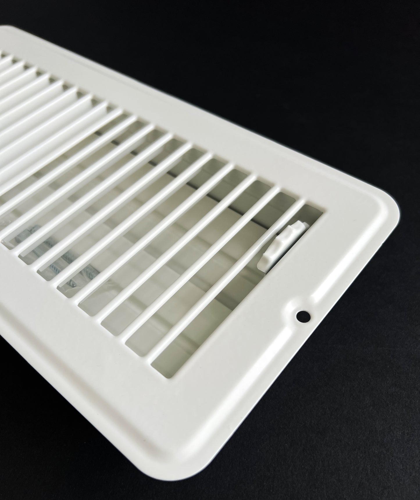 RV and Home White Stamped Steel Floor Diffuser/Register with Damper 10" X 4" (Duct Opening Size) Outside Dimension 11.5"x 5.5"
