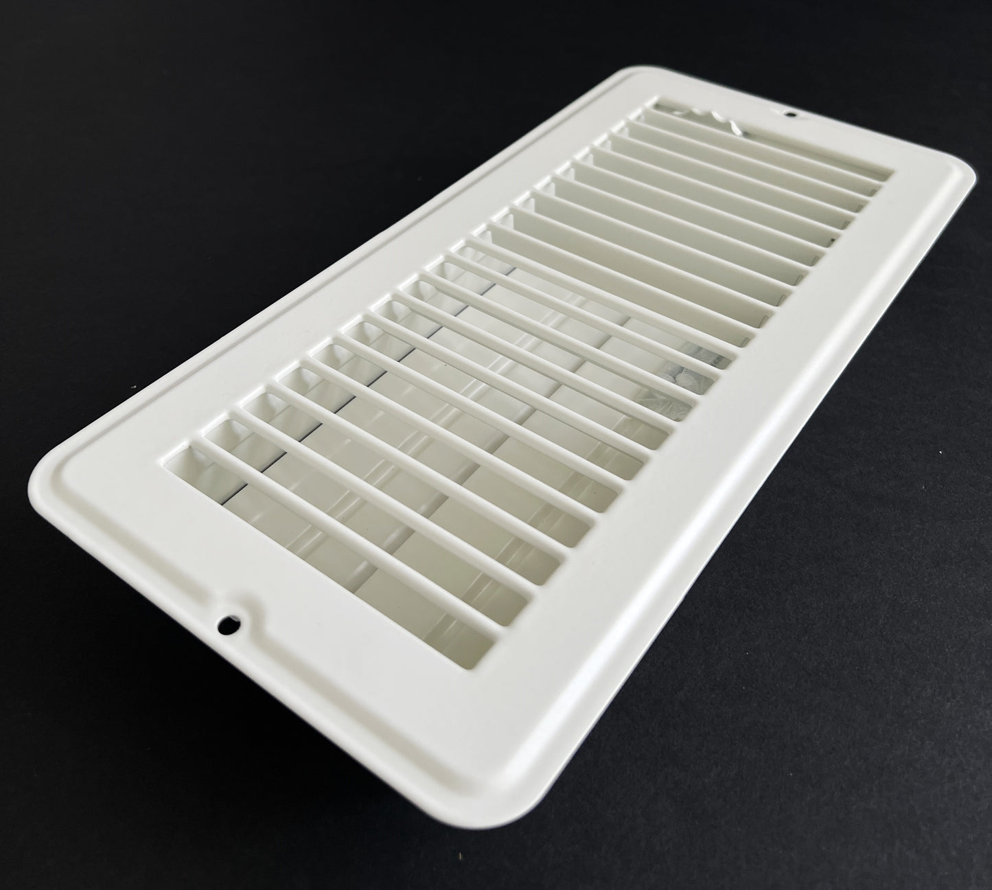 RV and Home White Stamped Steel Floor Diffuser/Register with Damper 10" X 4" (Duct Opening Size) Outside Dimension 11.5"x 5.5"