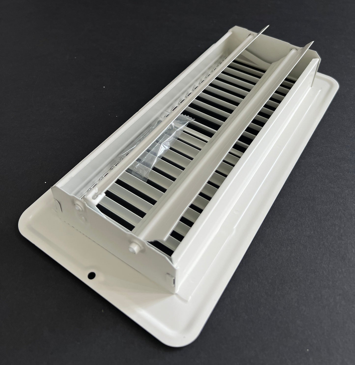 RV and Home White Stamped Steel Floor Diffuser/Register with Damper 10" X 4" (Duct Opening Size) Outside Dimension 11.5"x 5.5"