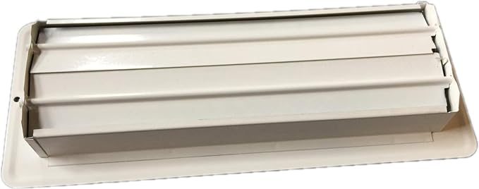 RV and Home White Stamped Steel Floor Diffuser/Register with Damper 12" X 4" (Duct Opening Size) Outside Dimension 13.5"x 5.5"
