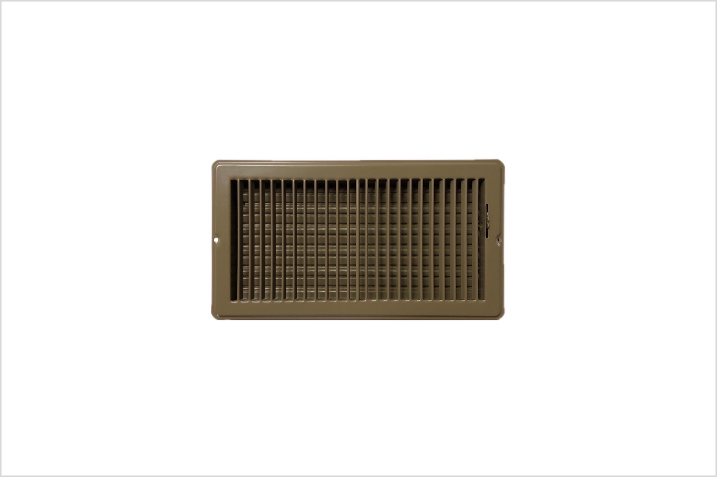 RV and Home Brown Stamped Steel Floor Diffuser/Register with Damper 12" X 6" (Duct Opening Size) Outside Dimension 13.25"x 7.25"