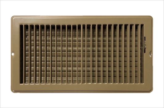 RV and Home Brown Stamped Steel Floor Diffuser/Register with Damper 12" X 6" (Duct Opening Size) Outside Dimension 13.25"x 7.25"