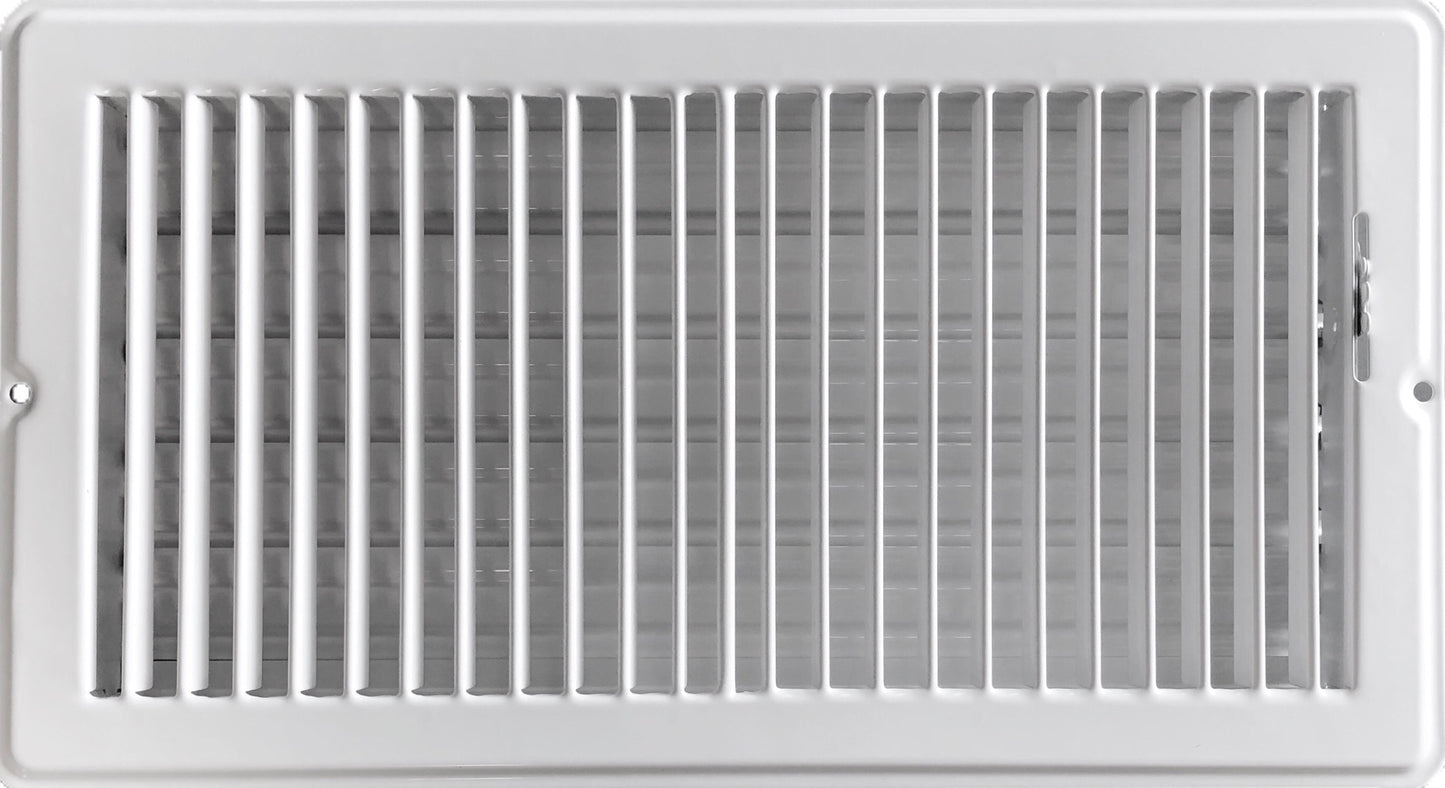 RV and Home White Stamped Steel Floor Diffuser/Register with Damper 12" X 6" (Duct Opening Size) Outside Dimension 13.25"x 7.25"