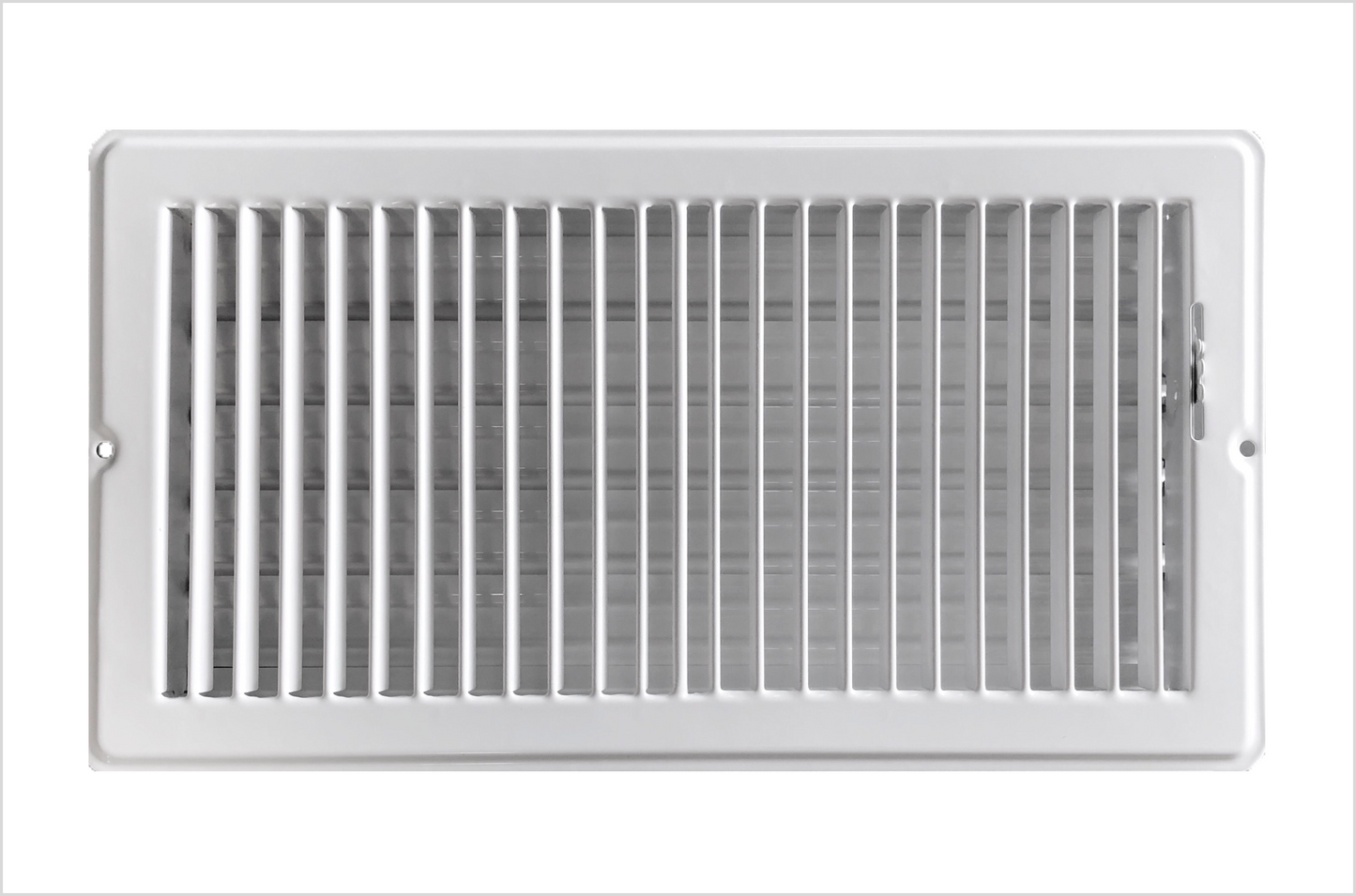 RV and Home White Stamped Steel Floor Diffuser/Register with Damper 12" X 6" (Duct Opening Size) Outside Dimension 13.25"x 7.25"