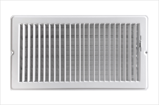 RV and Home White Stamped Steel Floor Diffuser/Register with Damper 12" X 6" (Duct Opening Size) Outside Dimension 13.25"x 7.25"