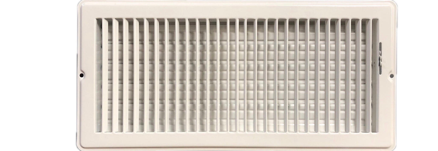 RV and Home White Stamped Steel Floor Diffuser/Register with Damper 14" X 6" (Duct Opening Size) Outside Dimension 15.25"x 7.25"