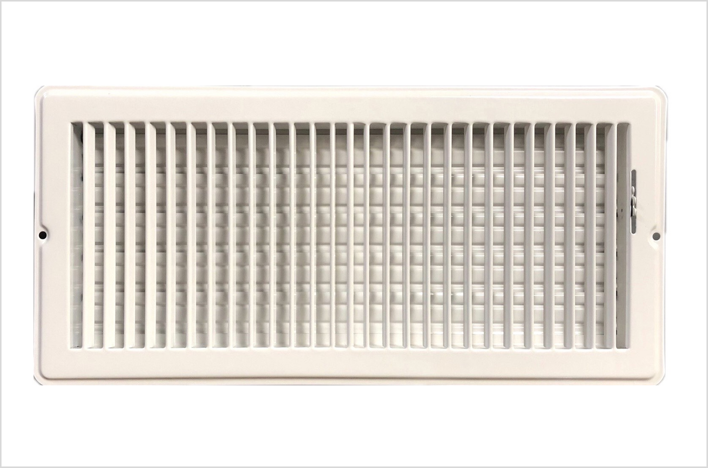 RV and Home White Stamped Steel Floor Diffuser/Register with Damper 14" X 6" (Duct Opening Size) Outside Dimension 15.25"x 7.25"