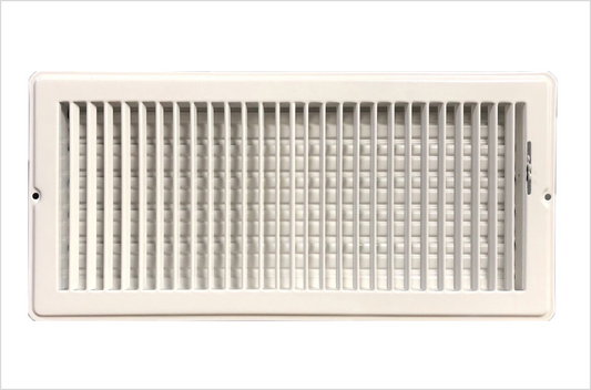RV and Home White Stamped Steel Floor Diffuser/Register with Damper 14" X 6" (Duct Opening Size) Outside Dimension 15.25"x 7.25"