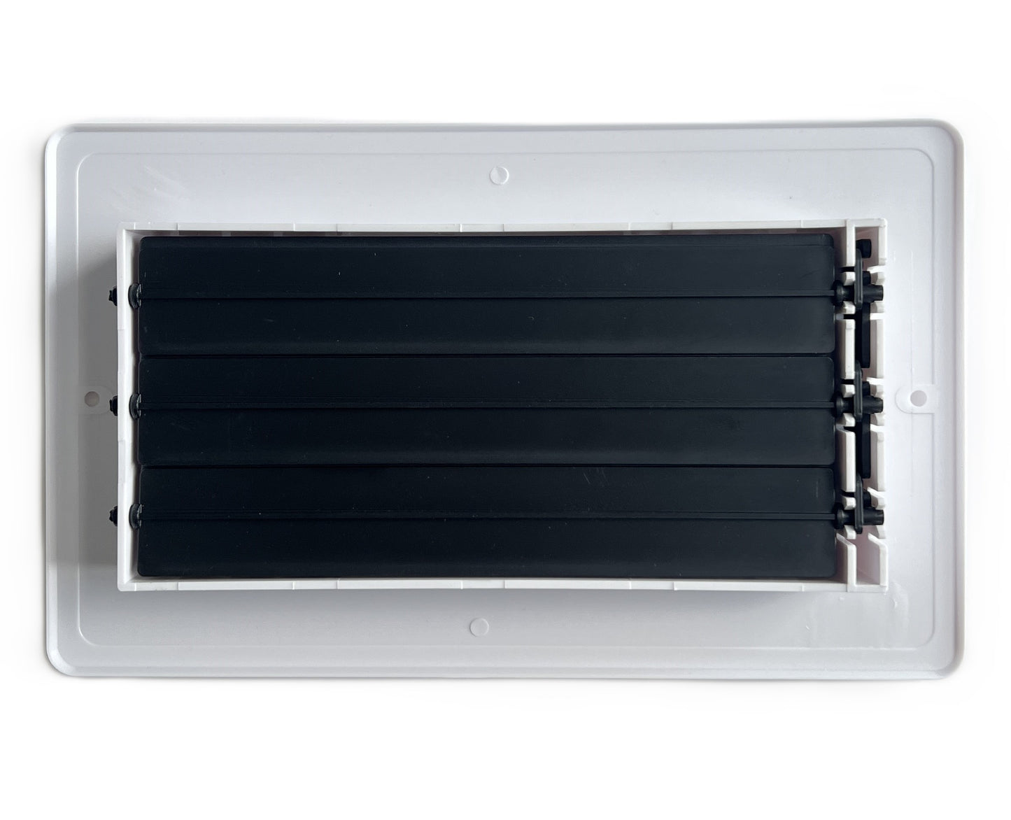 Three-Way Plastic Side Wall/Ceiling Register in White 8" w X 4" h for Duct Opening (Outside Dimension is 9.75" w X 6" h)