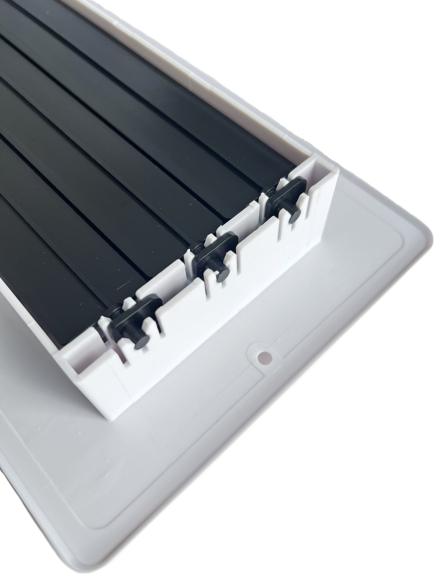 Three-Way Plastic Side Wall/Ceiling Register in White 8" w X 4" h for Duct Opening (Outside Dimension is 9.75" w X 6" h)