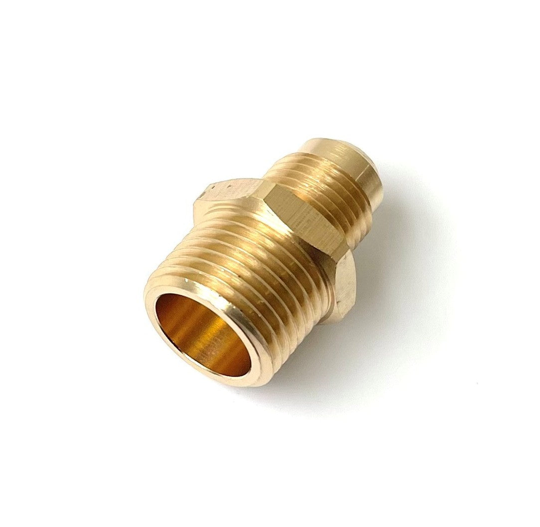 Male Flare x MIP Brass Adapter – 45° Flare Tube Fitting with for Gas, Fuel & Refrigeration (5 sizes)