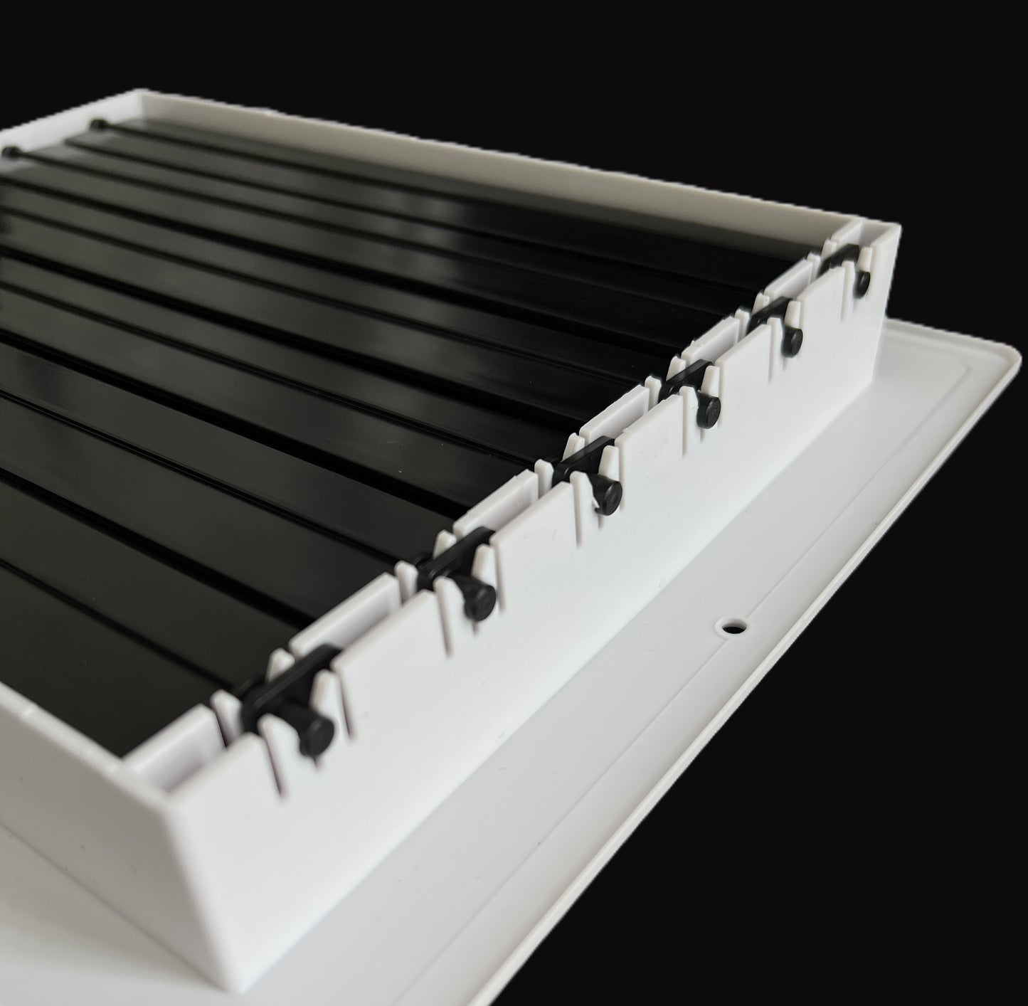 Three-Way Plastic Side Wall/Ceiling Register in White 10"w X 8"h for Duct Opening (Outside Dimension is 12"w X 10"h)