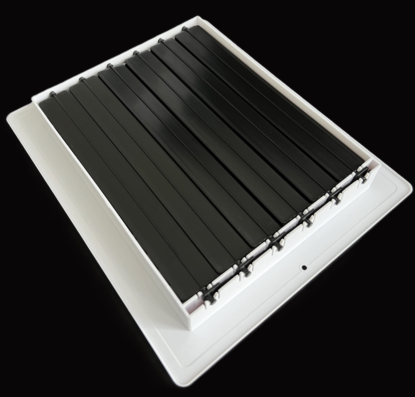 Three-Way Plastic Side Wall/Ceiling Register in White 10"w X 8"h for Duct Opening (Outside Dimension is 12"w X 10"h)