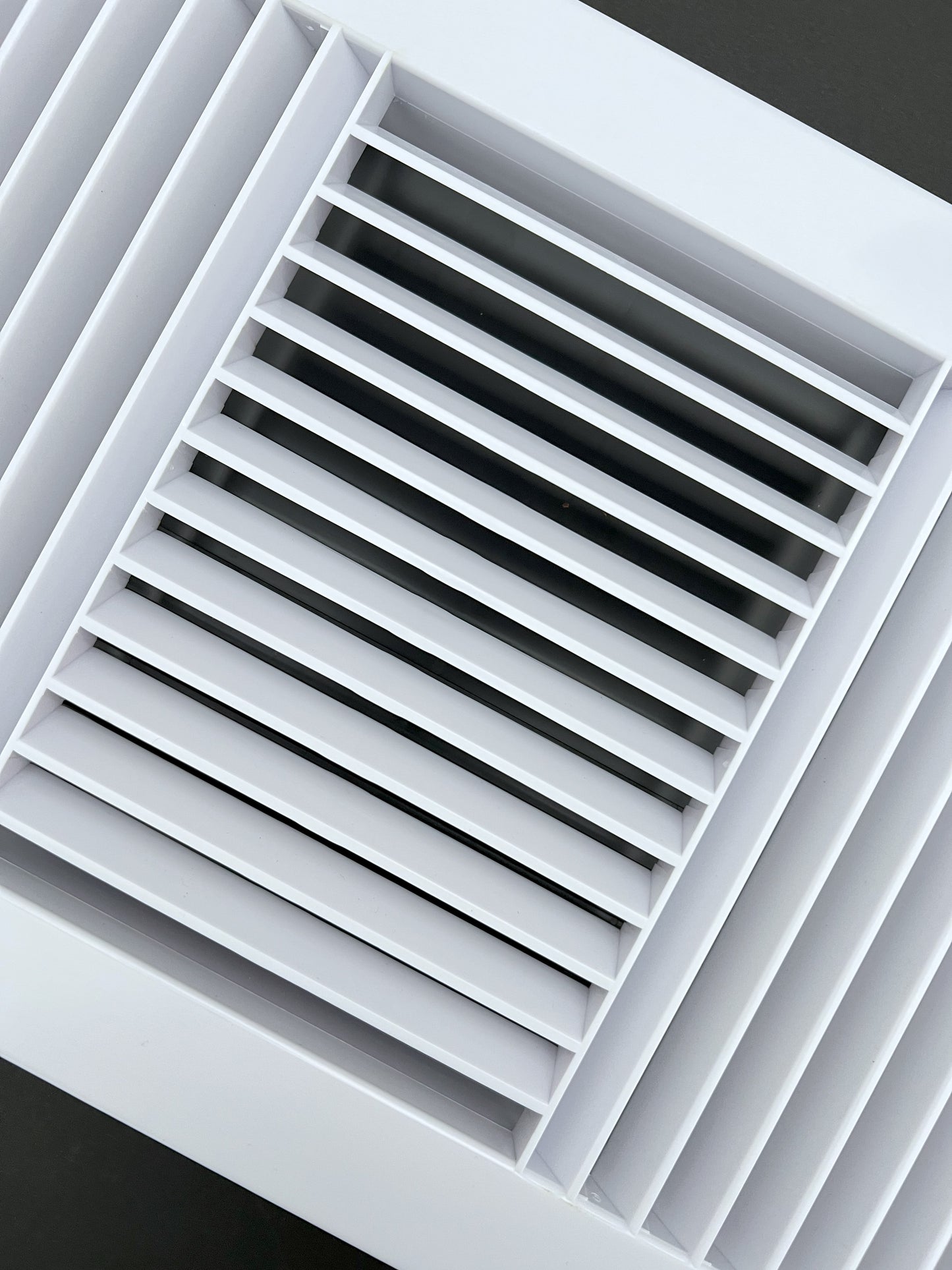 Three-Way Plastic Side Wall/Ceiling Register in White 10"w X 8"h for Duct Opening (Outside Dimension is 12"w X 10"h)