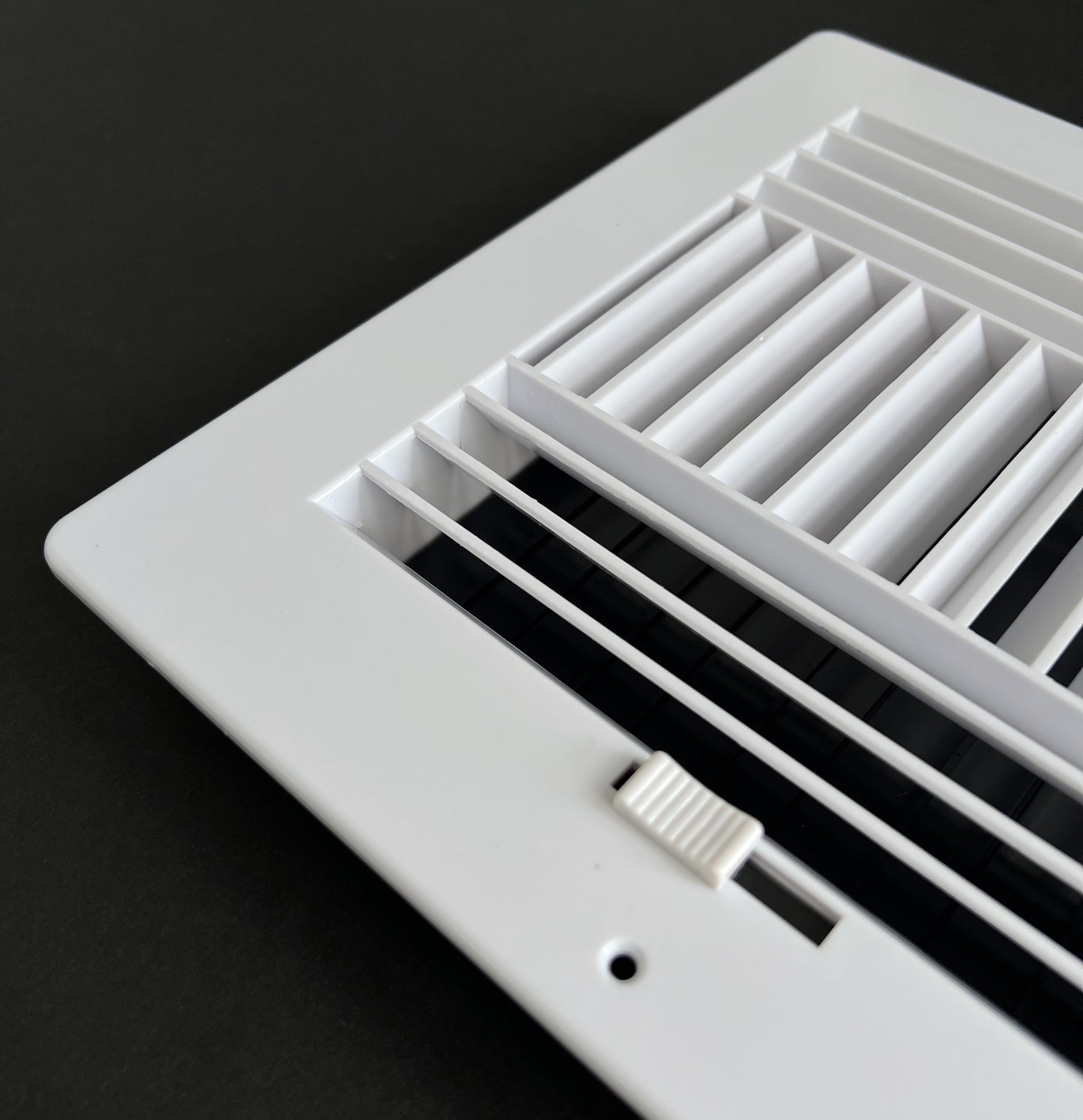 Four-Way Plastic Side Wall/Ceiling Register in White 10" w X 10" h for Duct Opening