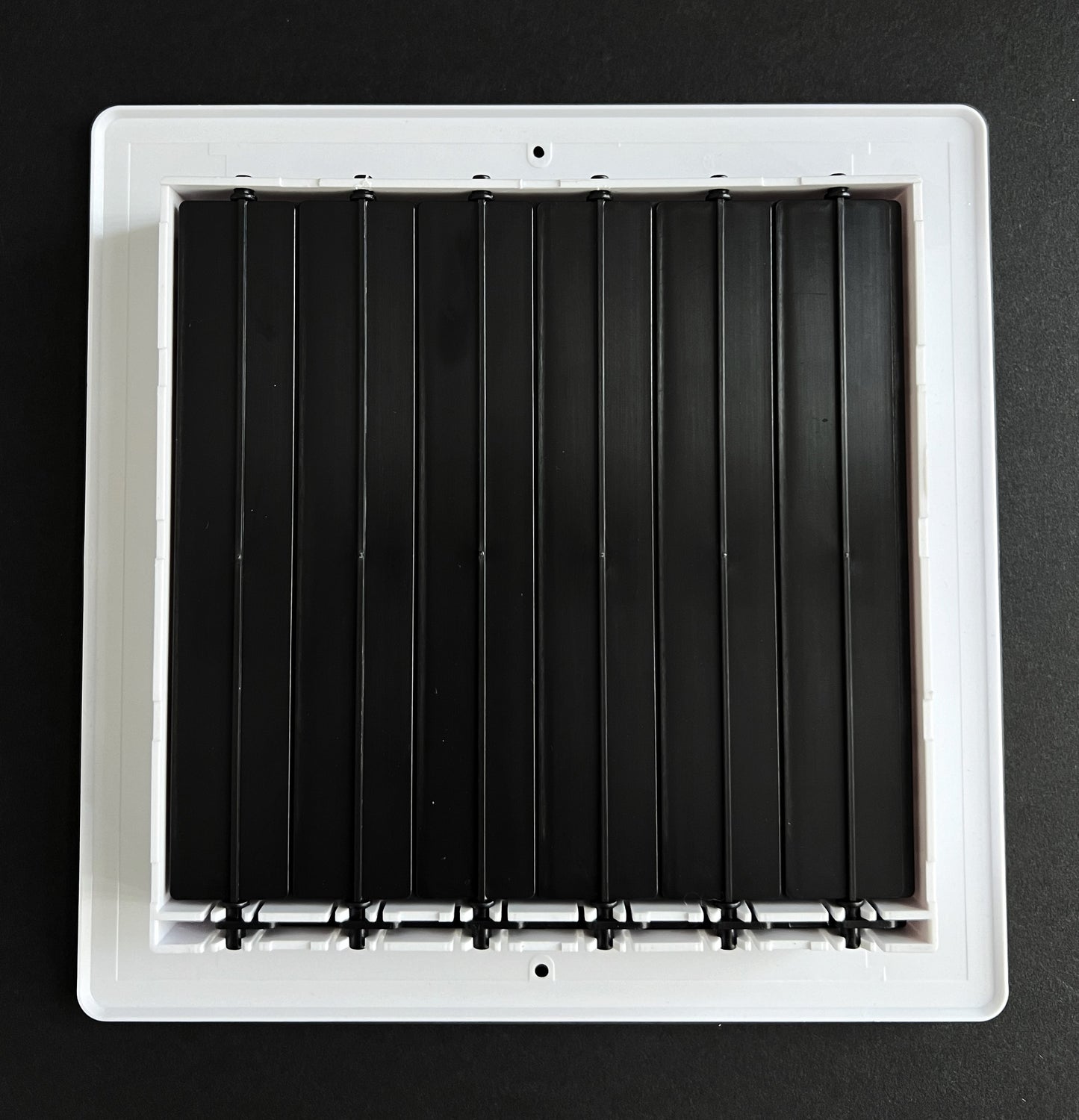 Four-Way Plastic Side Wall/Ceiling Register in White 8"w X 8"h for Duct Opening (Outside Dimension is 10"w X 10"h)