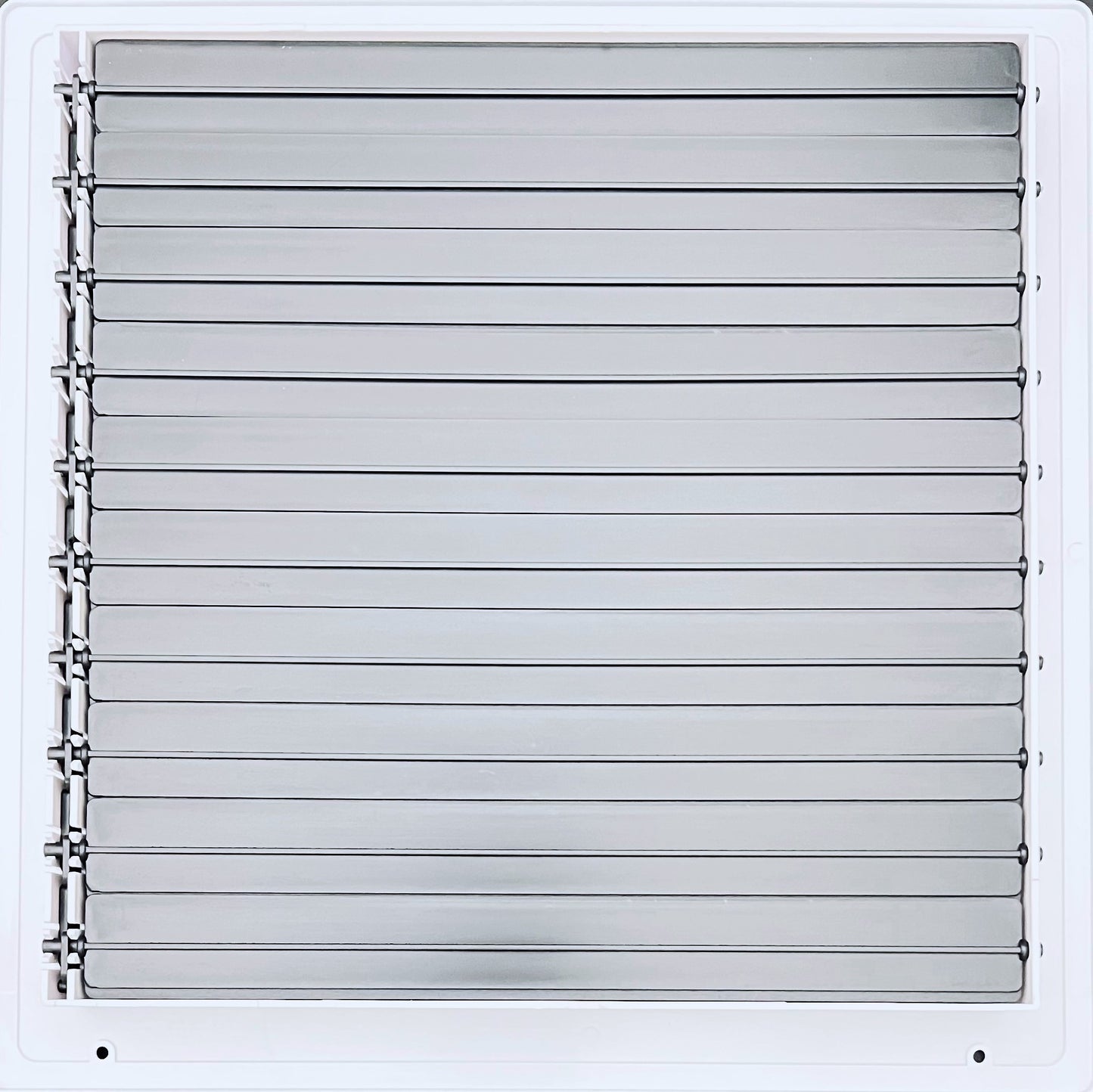 Four-Way Plastic Side Wall/Ceiling Register in White 12" w X 12" h for Duct Opening (Outside Dimension is 14" w X 14" h)
