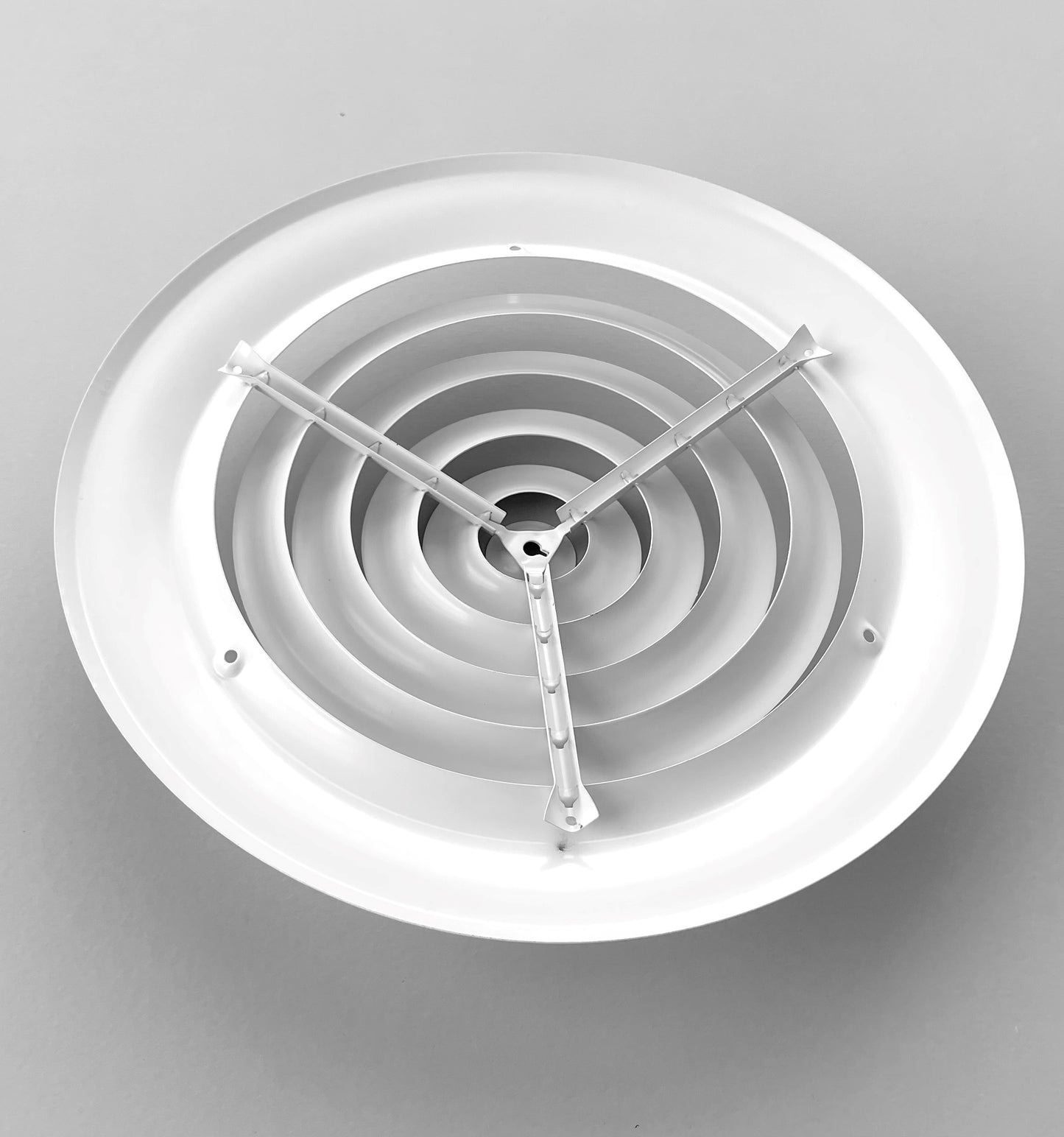 10" Round Ceiling Diffuser White Powder Coated Fitting in 10" Duct Opening