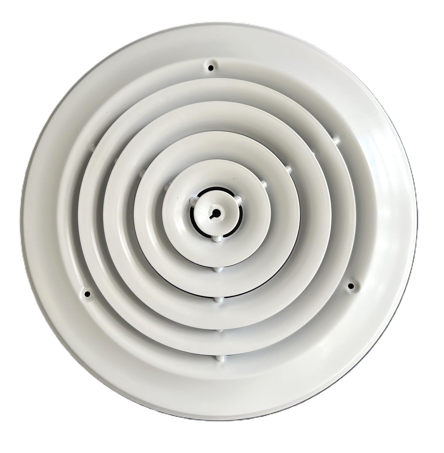 10" Round Ceiling Diffuser White Powder Coated Fitting in 10" Duct Opening