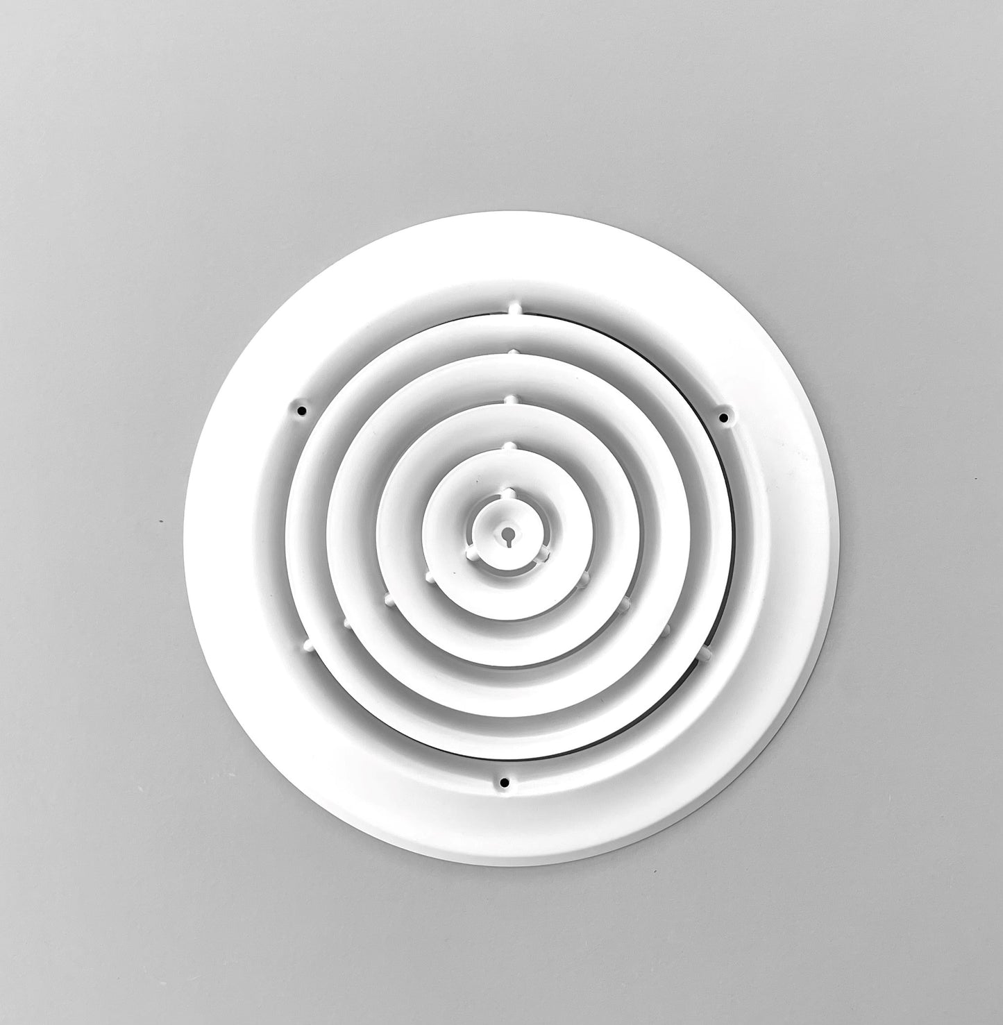 10" Round Ceiling Diffuser White Powder Coated Fitting in 10" Duct Opening
