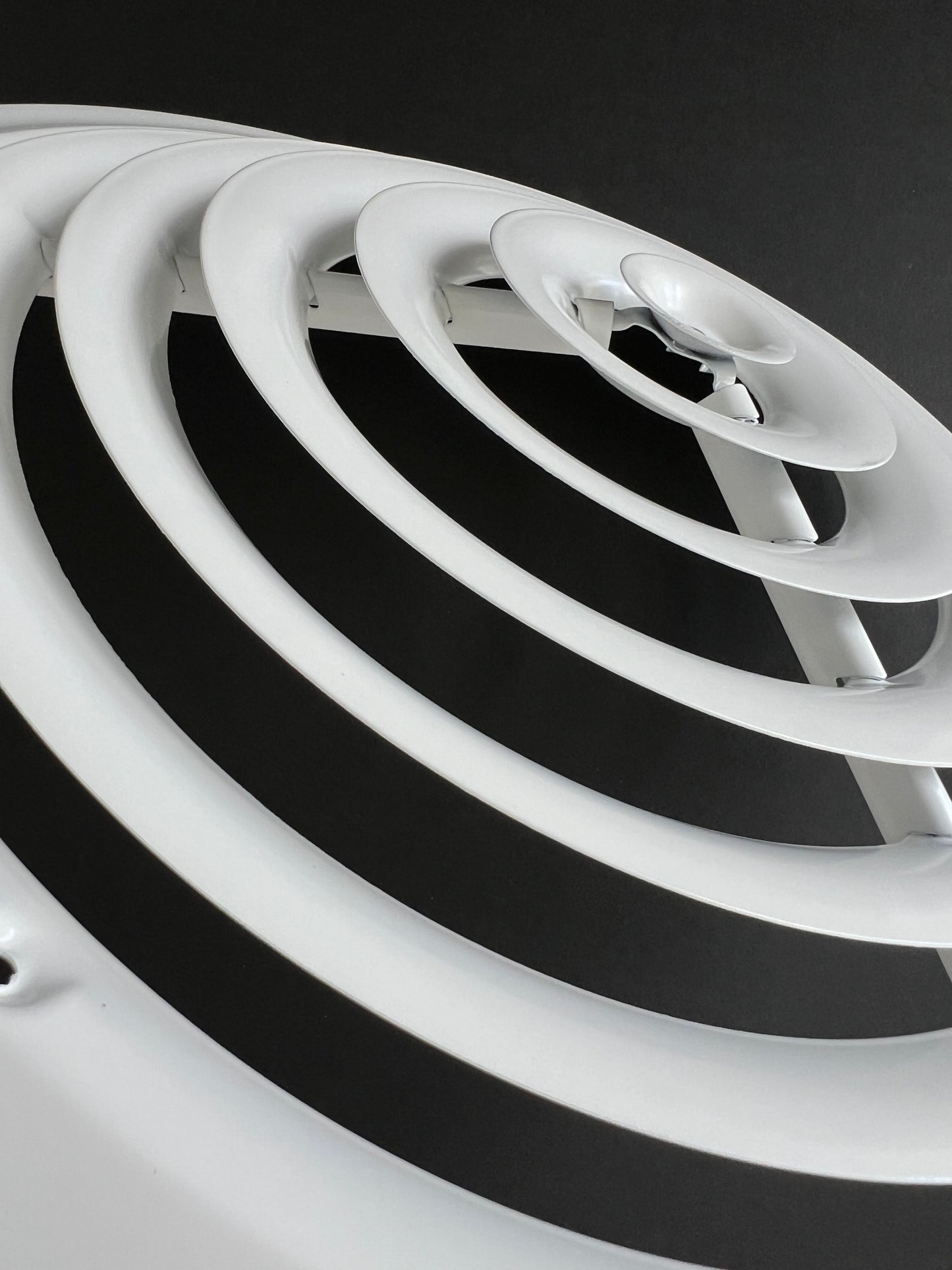 8" Round Ceiling Diffuser White Powder Coated fitting in 8" Duct Opening