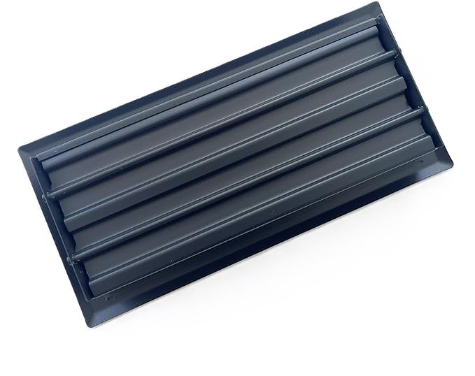 Heavy Duty Steel Floor Vent with Contemporary Design and Beautiful Black Matte Finish. Fits in 4 x 10 Duct Opening. Overall Dimension is 5.75 in Wide x 11.75 in Long.